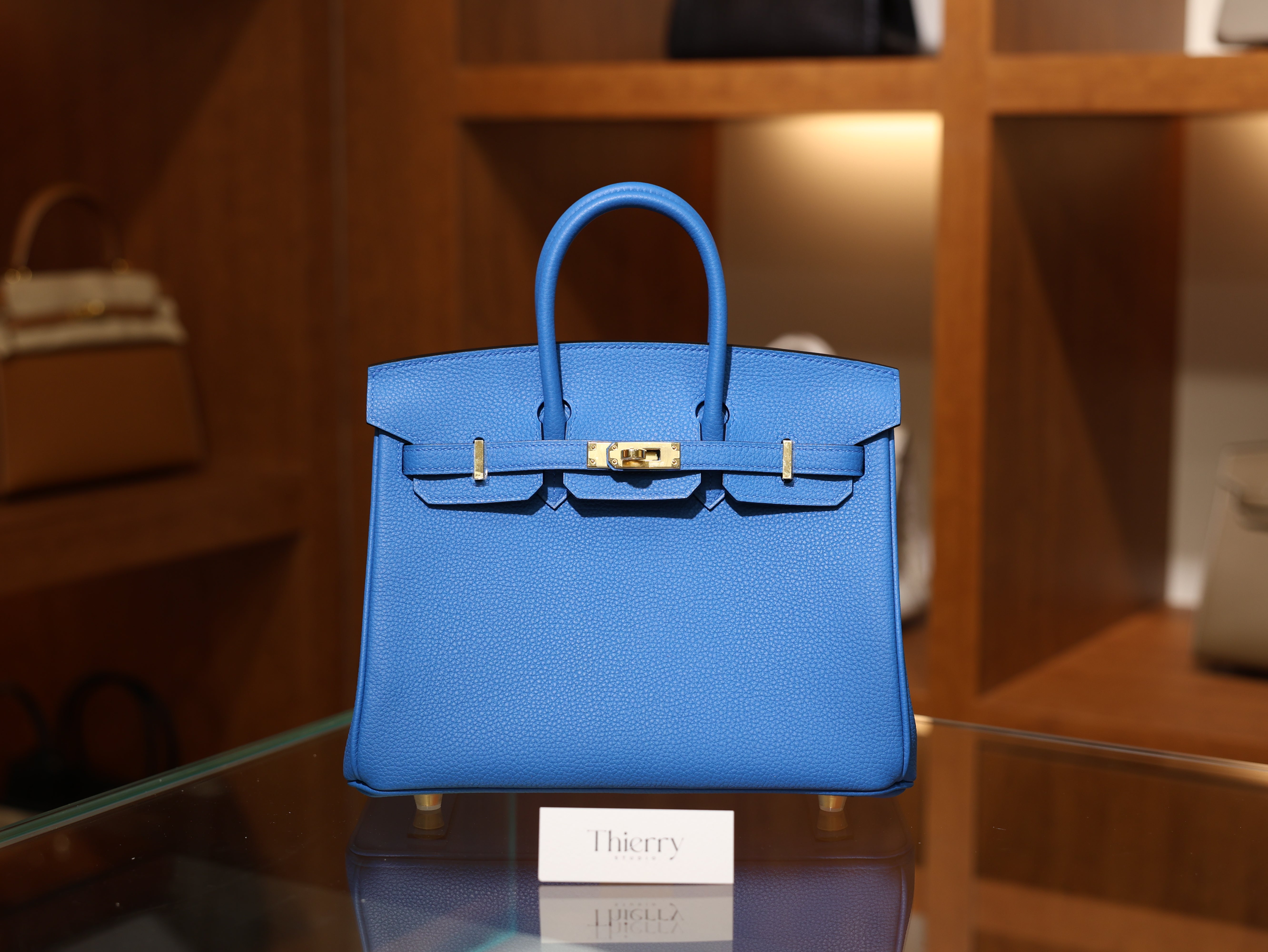 버킨 25 토고 블루 잔지바르 금장