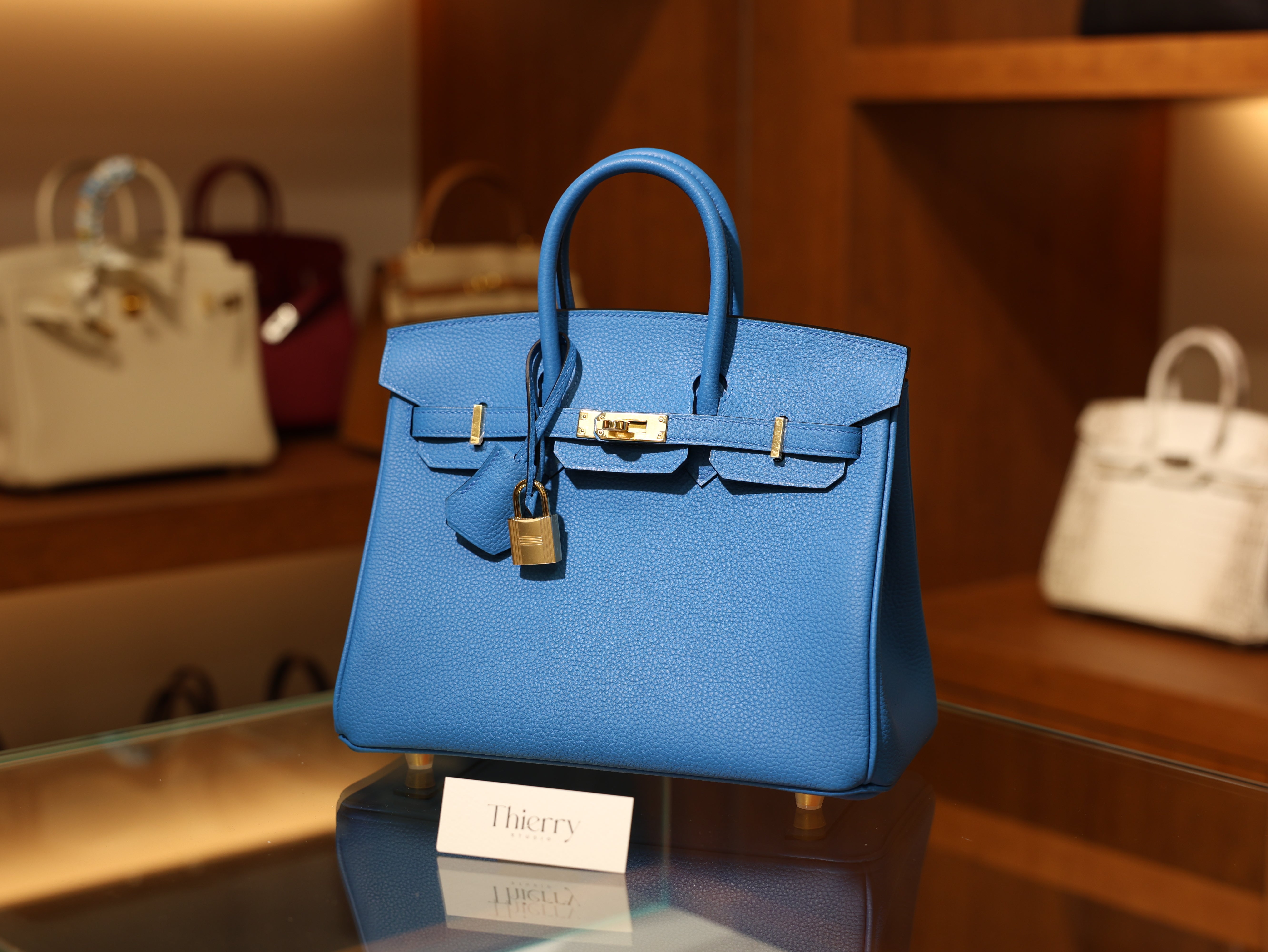 버킨 25 토고 블루 잔지바르 금장