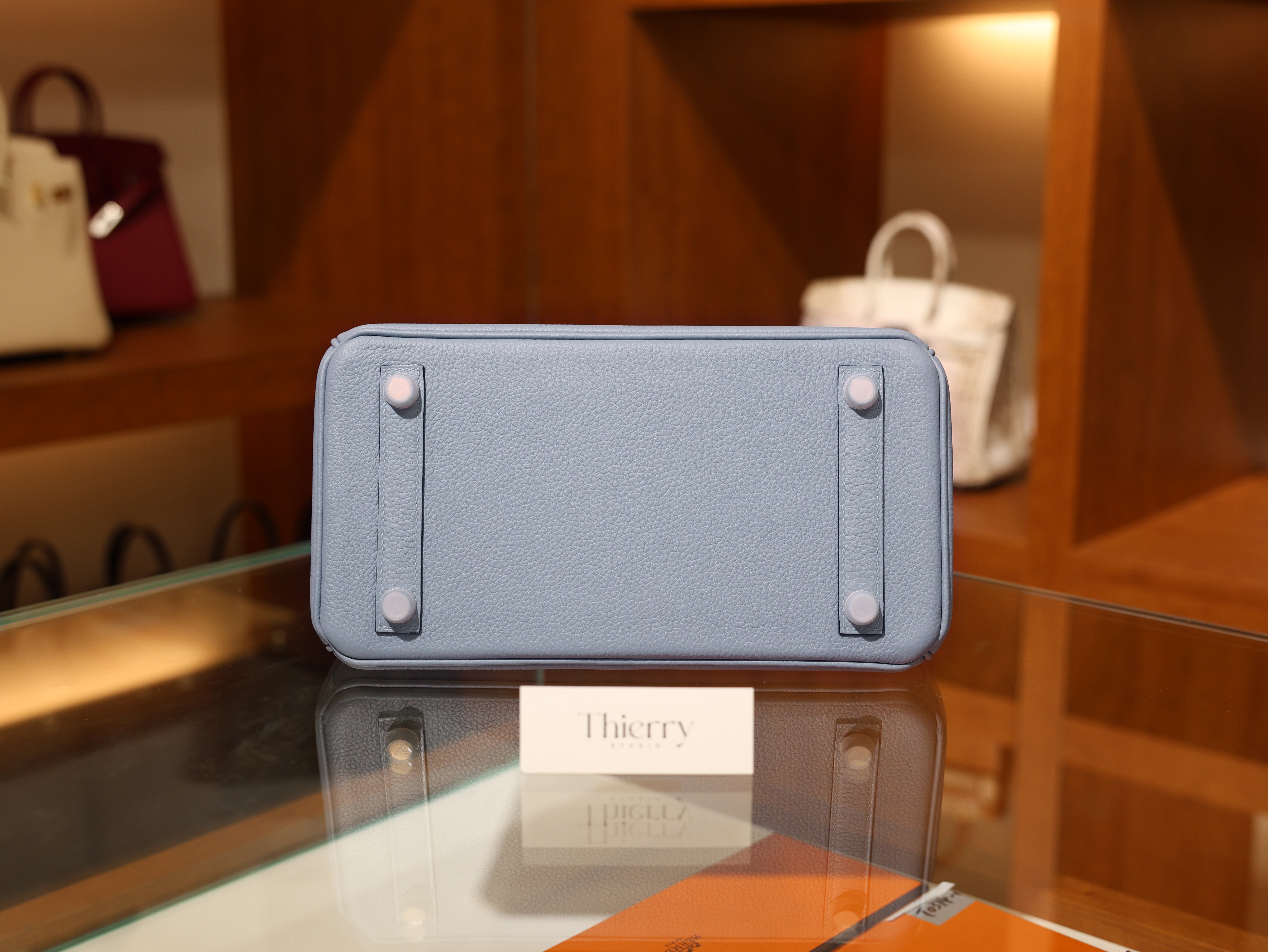 버킨 25 토고 블루린 은장