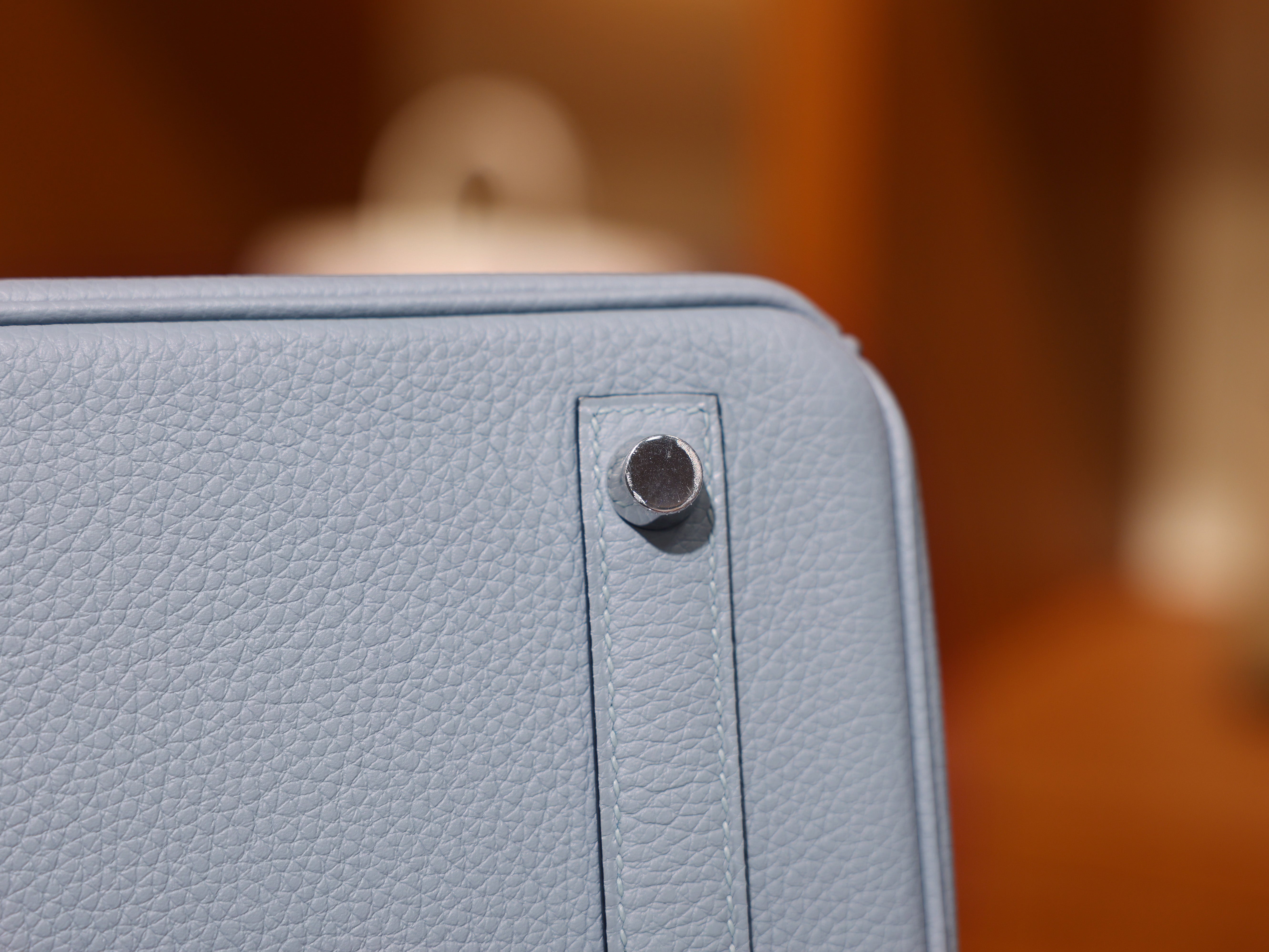 버킨 25 토고 블루린 은장