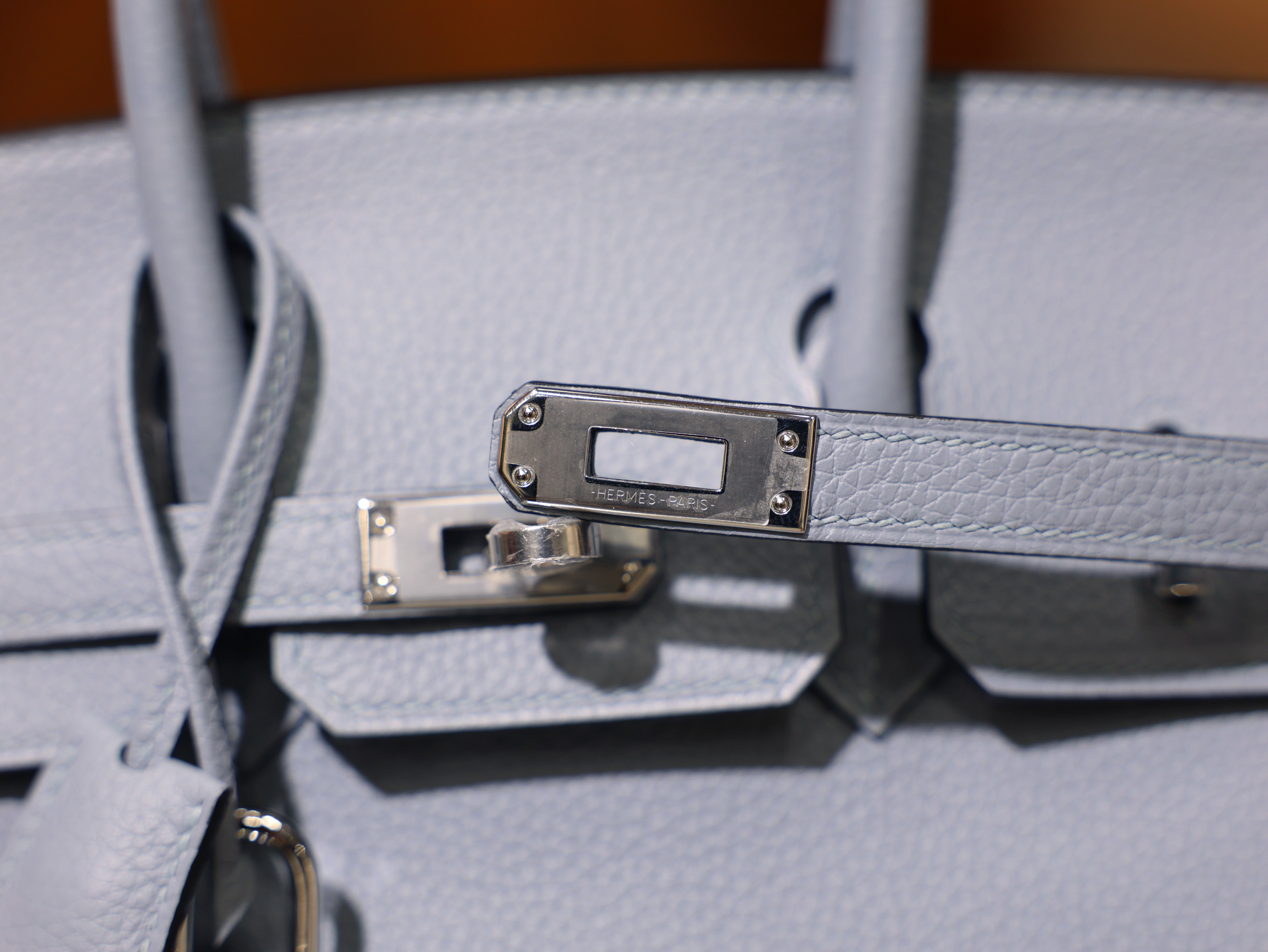 버킨 25 토고 블루린 은장