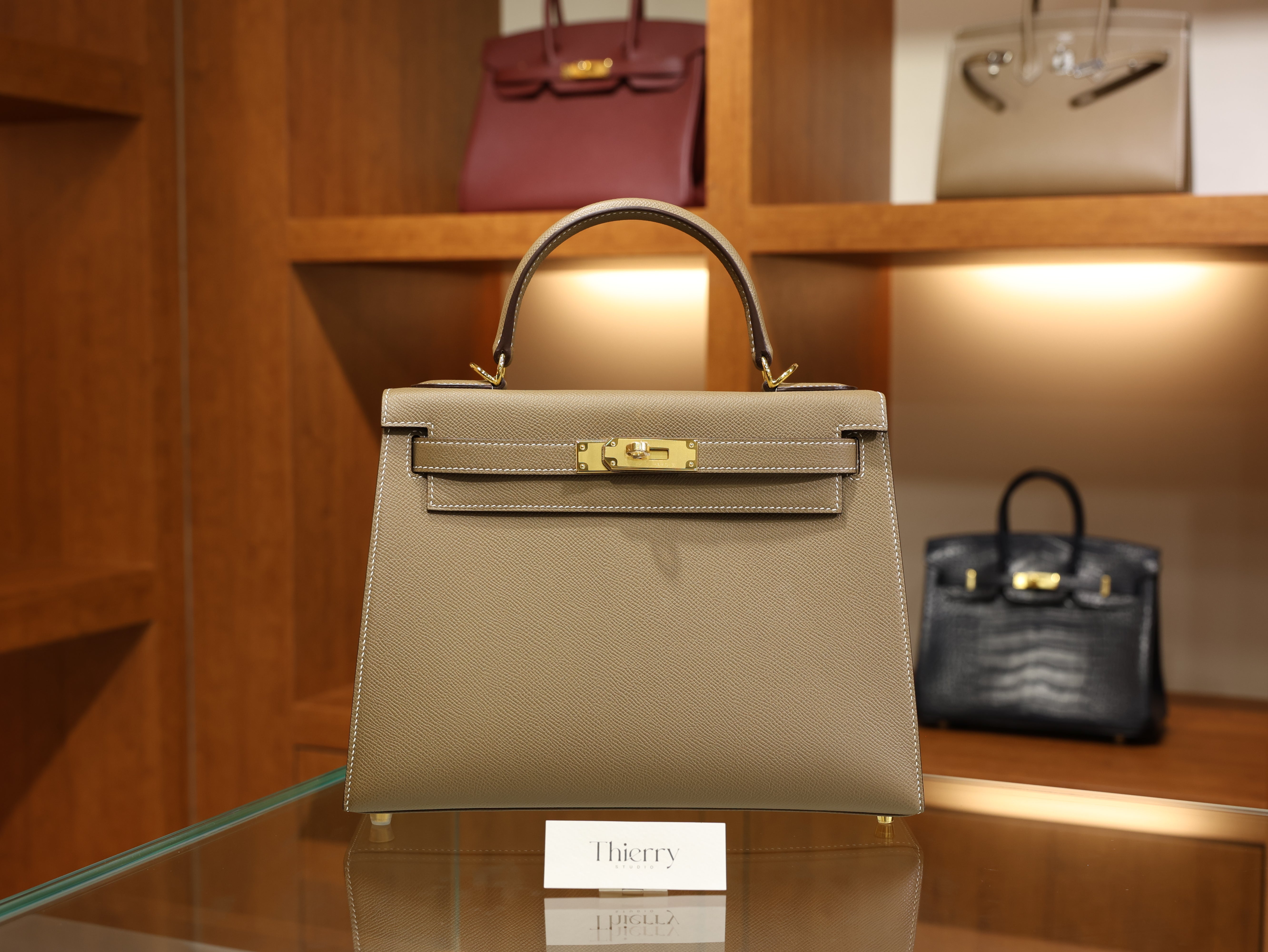 Kelly 28 epsom etoupe GHW