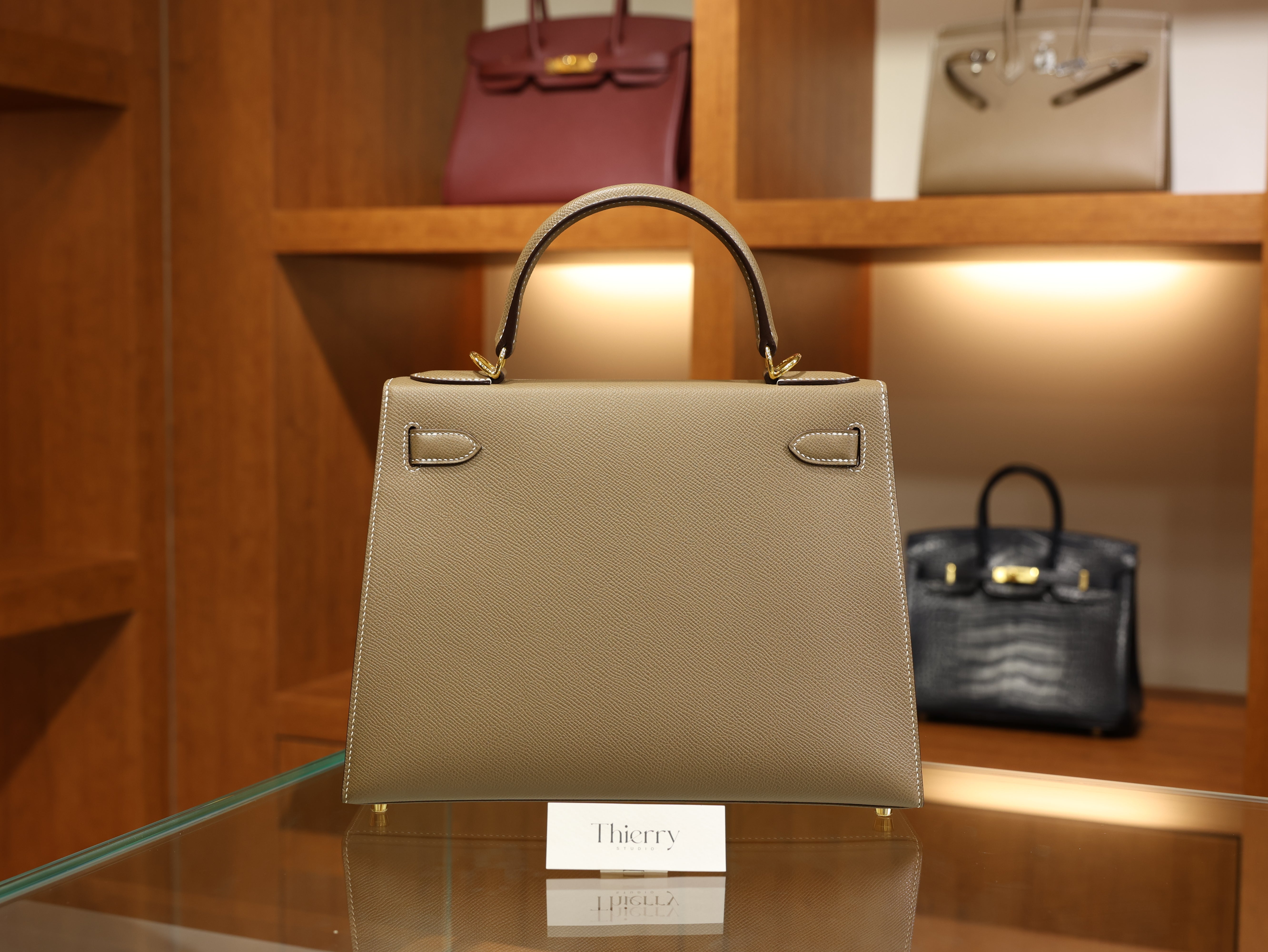 Kelly 28 epsom etoupe GHW