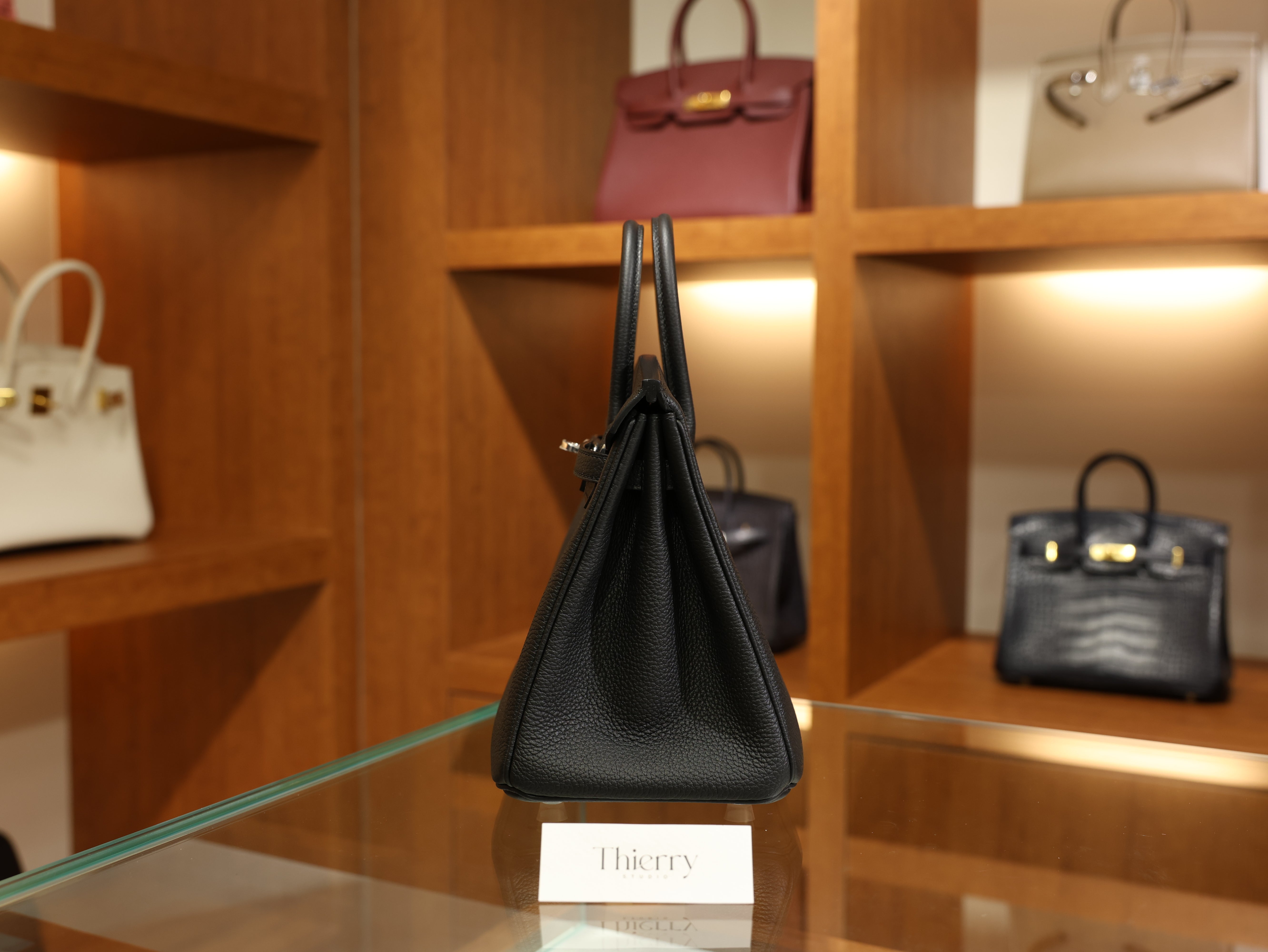 버킨 25 토고 블랙 은장