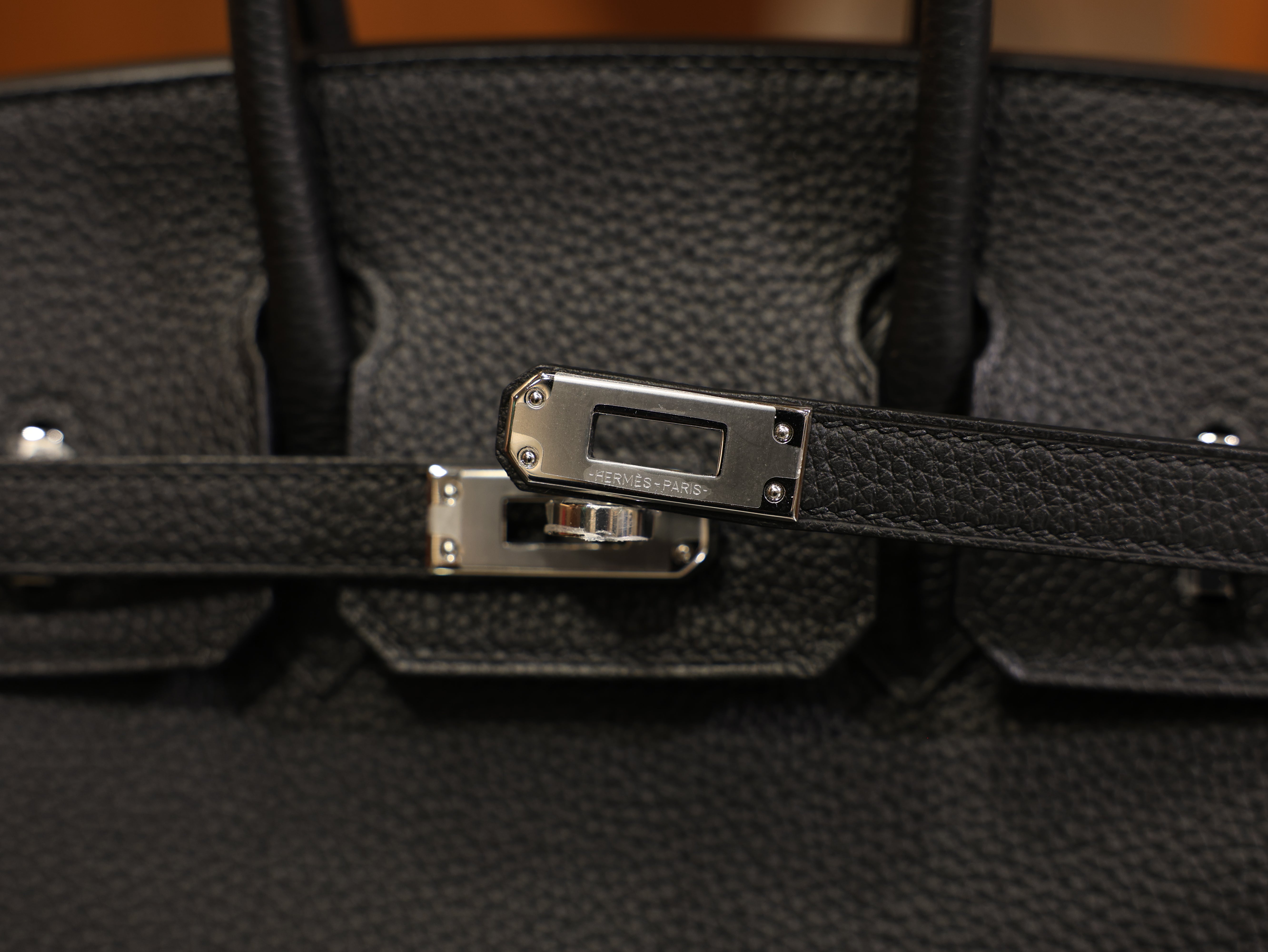 버킨 25 토고 블랙 은장