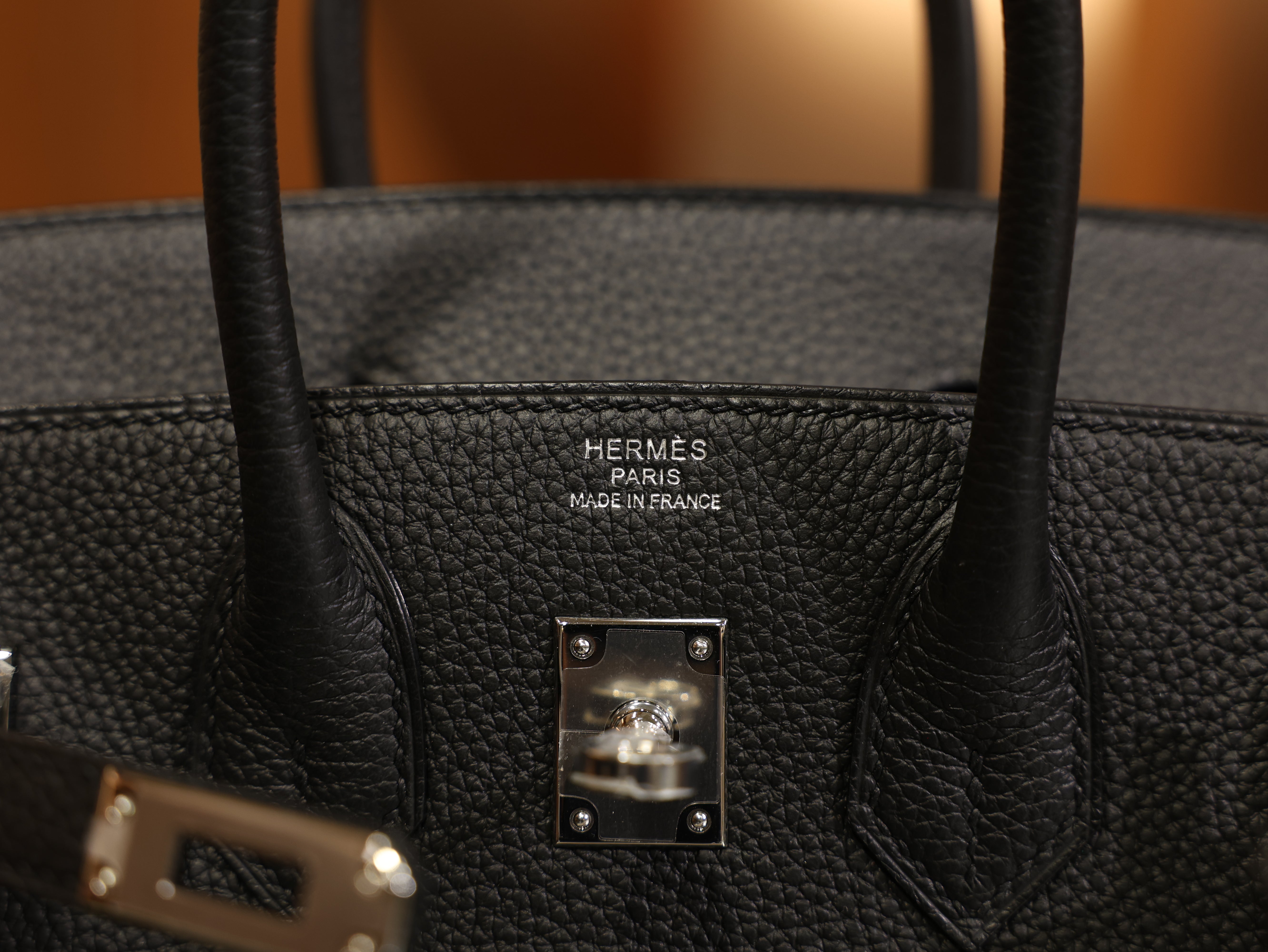 버킨 25 토고 블랙 은장