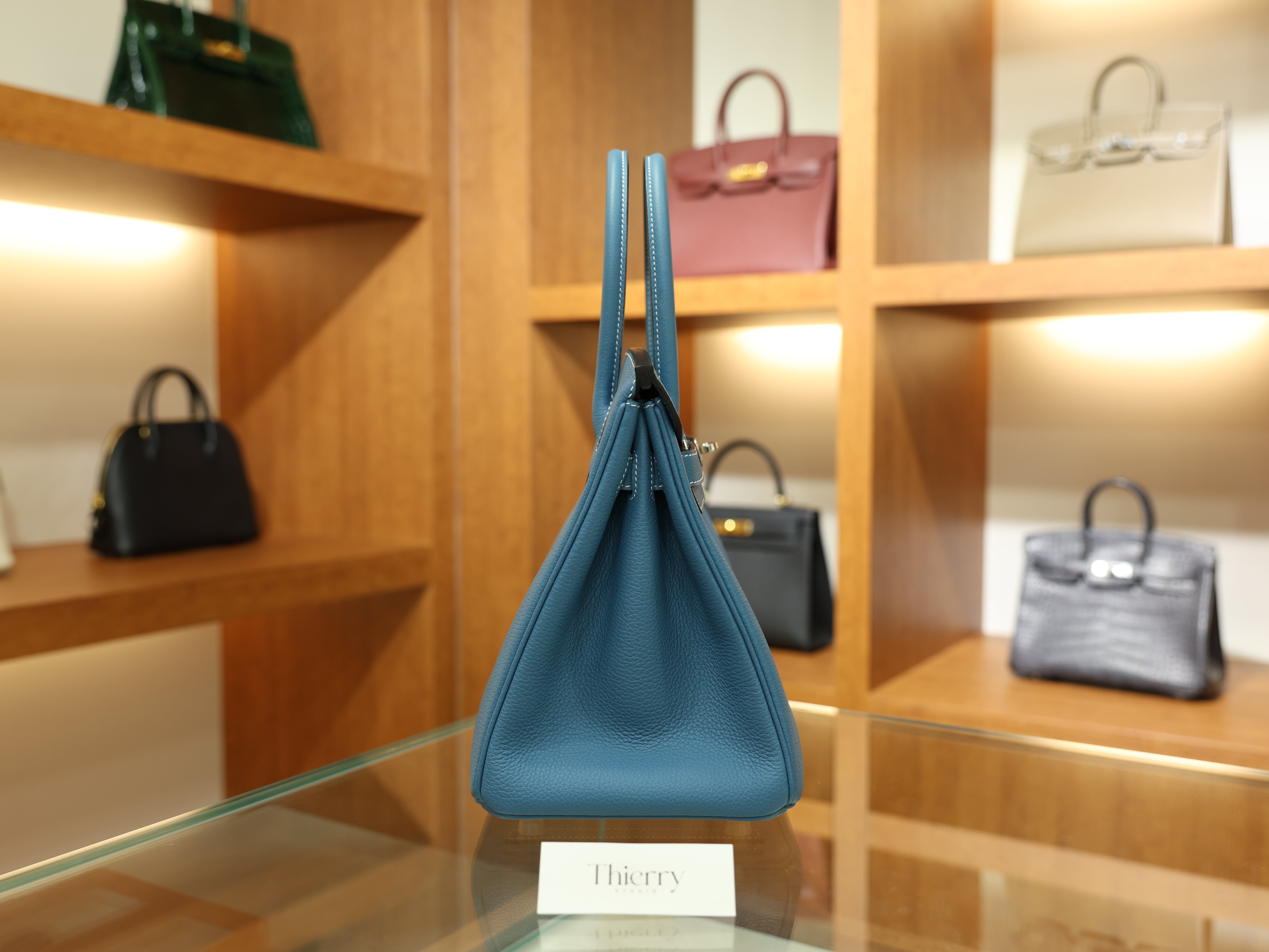 버킨 30 토고 블루진 은장