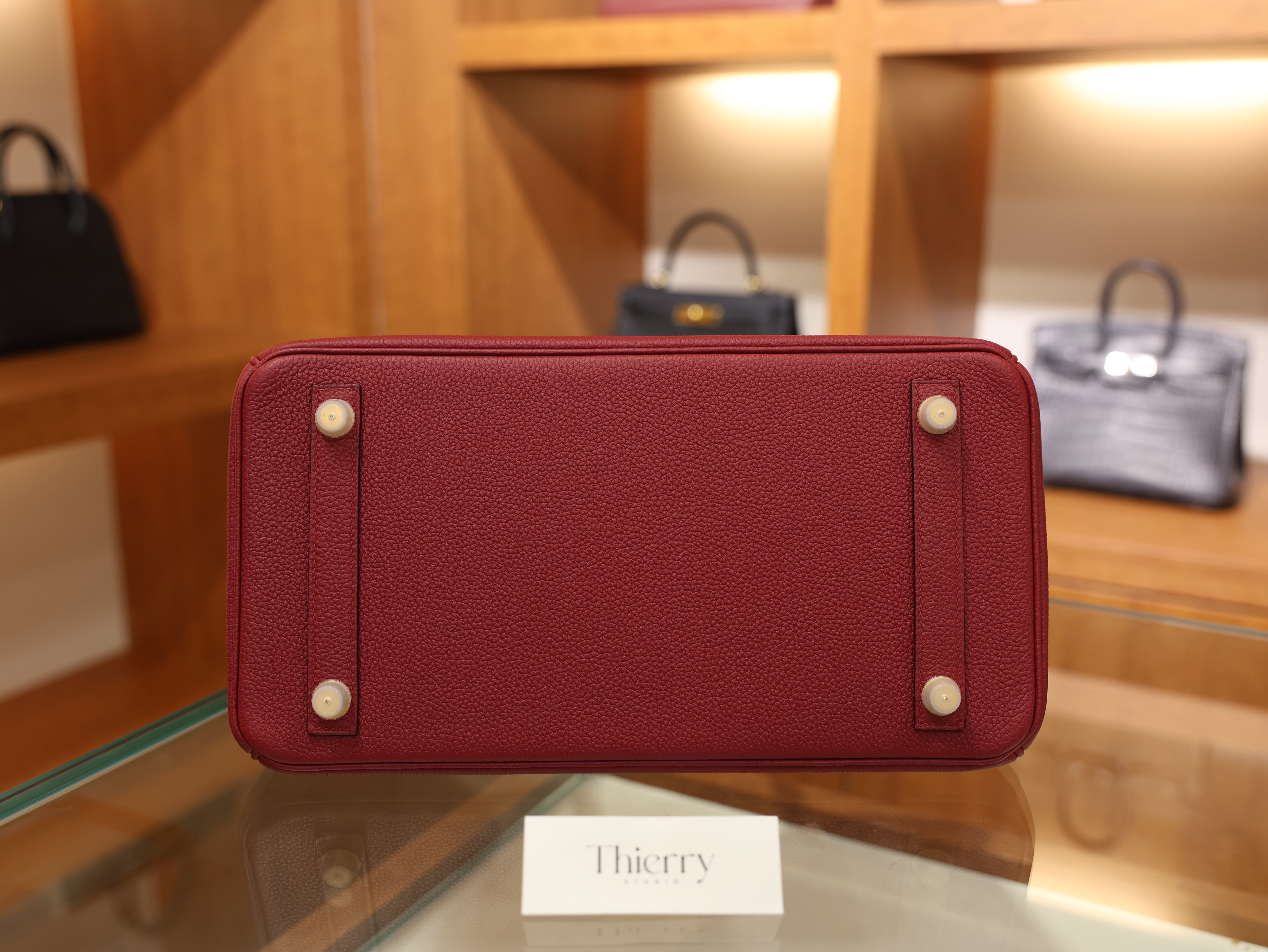 버킨 30 토고 루즈 그라나 금장