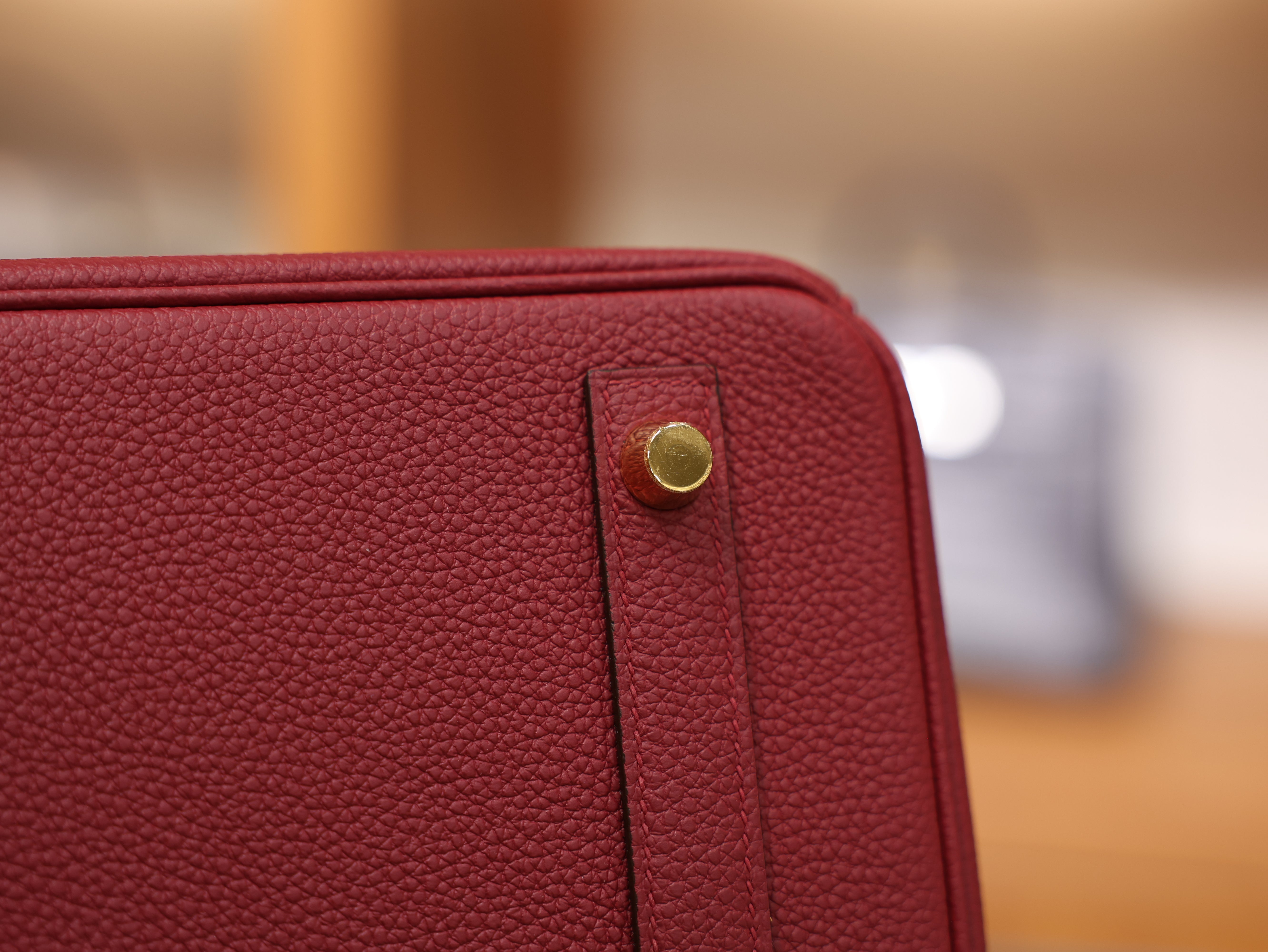 버킨 30 토고 루즈 그라나 금장