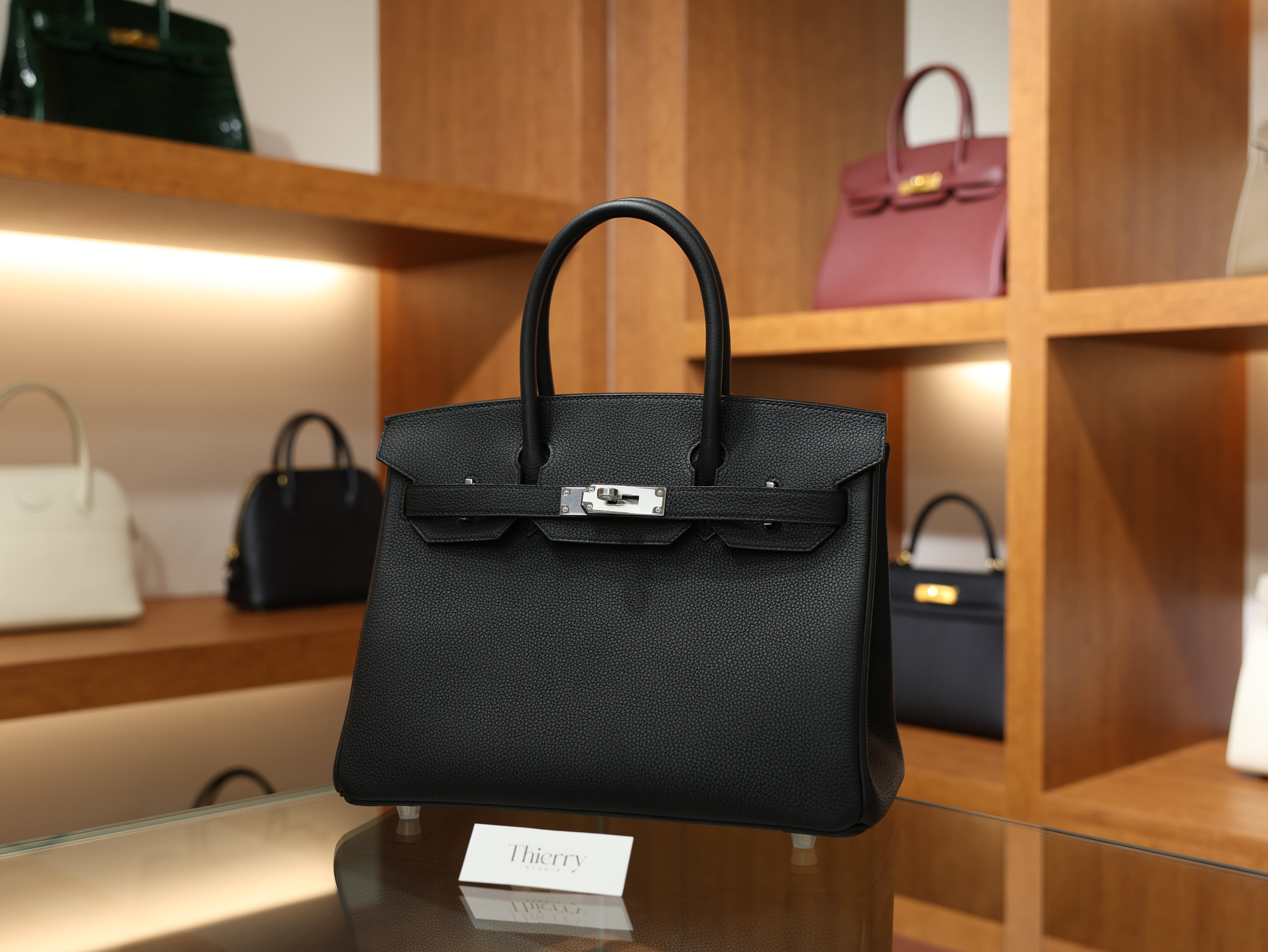 버킨 30 토고 블랙 은장