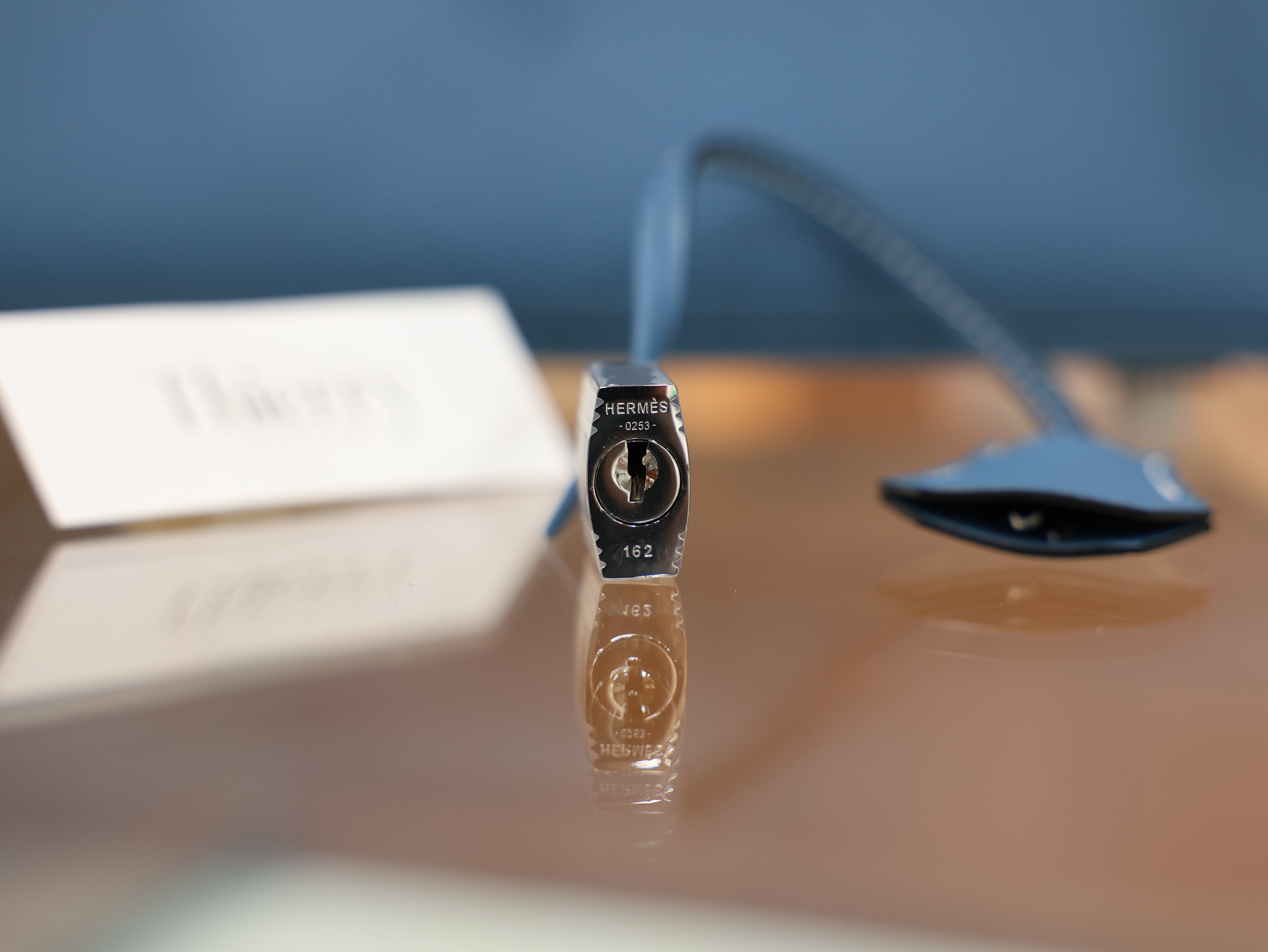 버킨 25 토고 블루진 은장