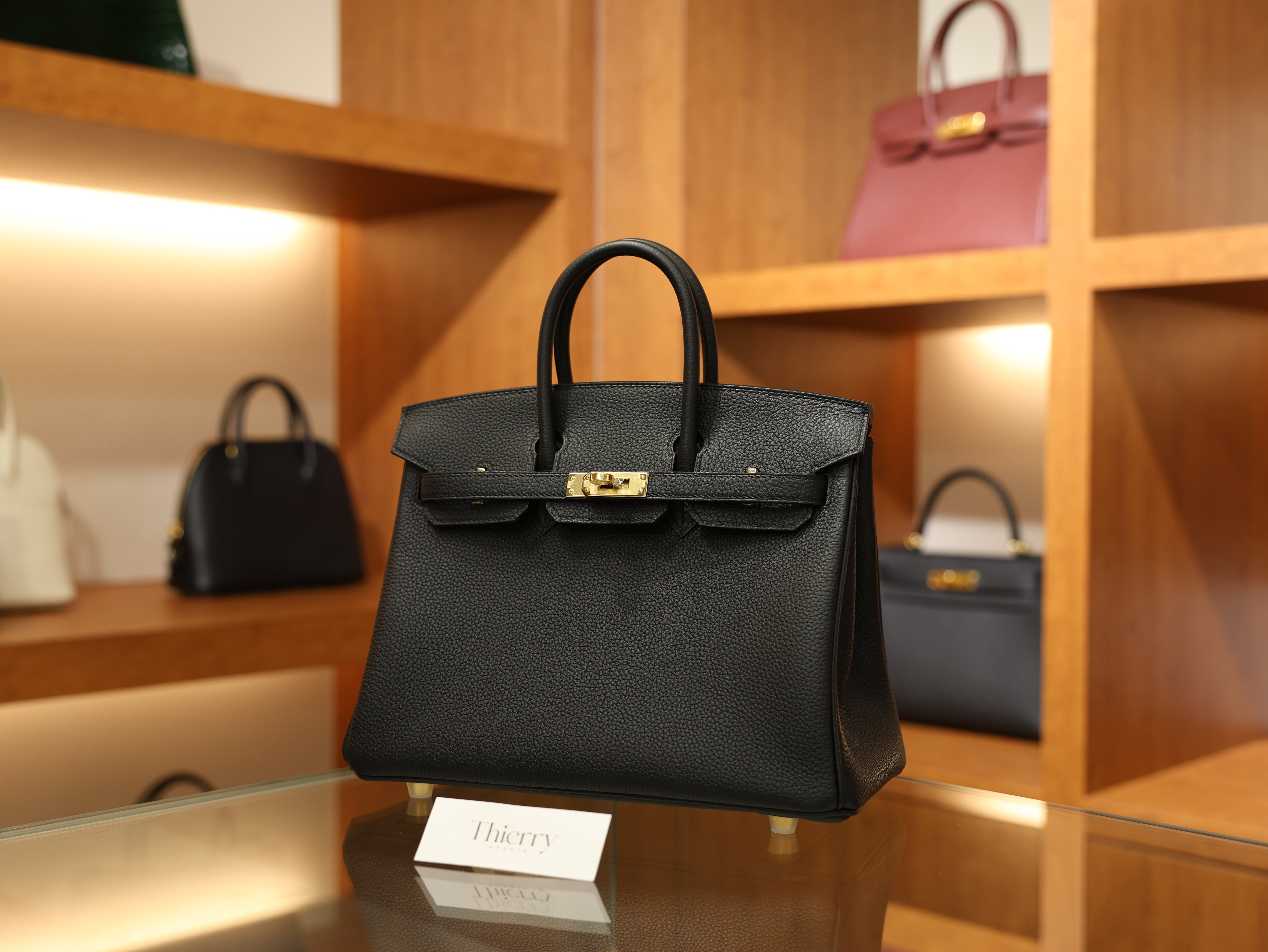 버킨 25 토고 블랙 금장