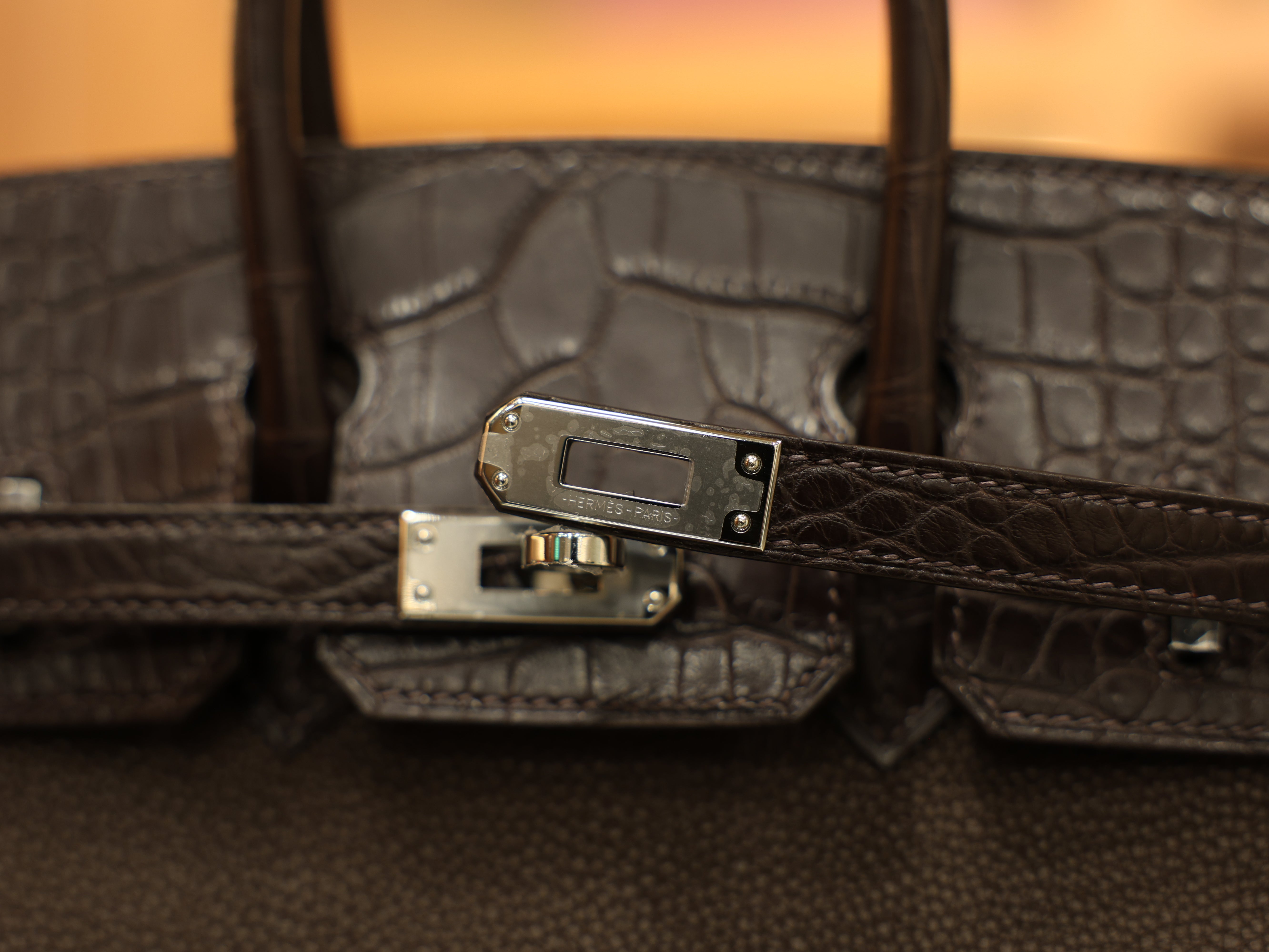 버킨 25 터치 무광 초콜렛 은장