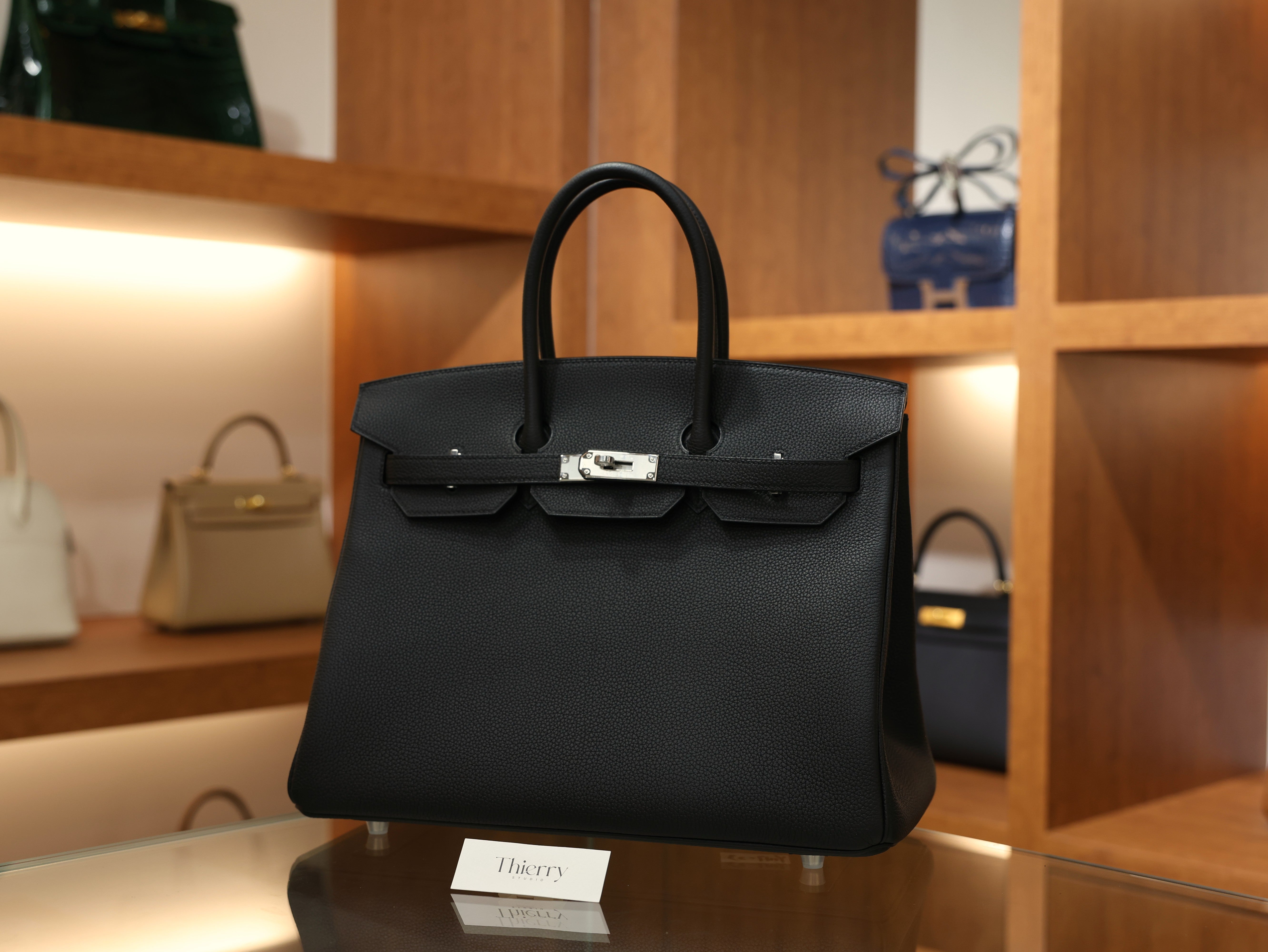 버킨 35 토고 블랙 은장