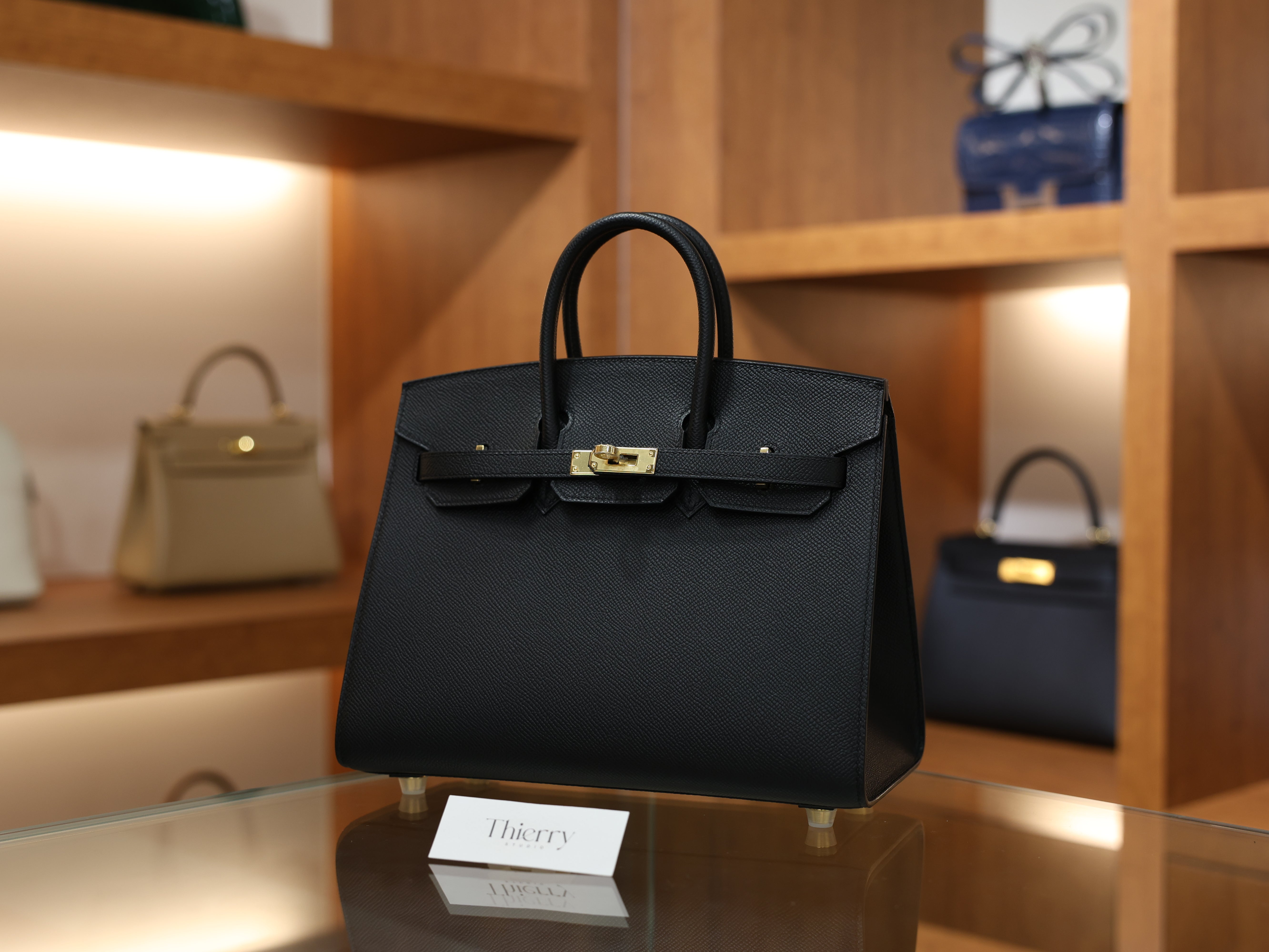 버킨 25 앱송 셀리에 블랙 금장