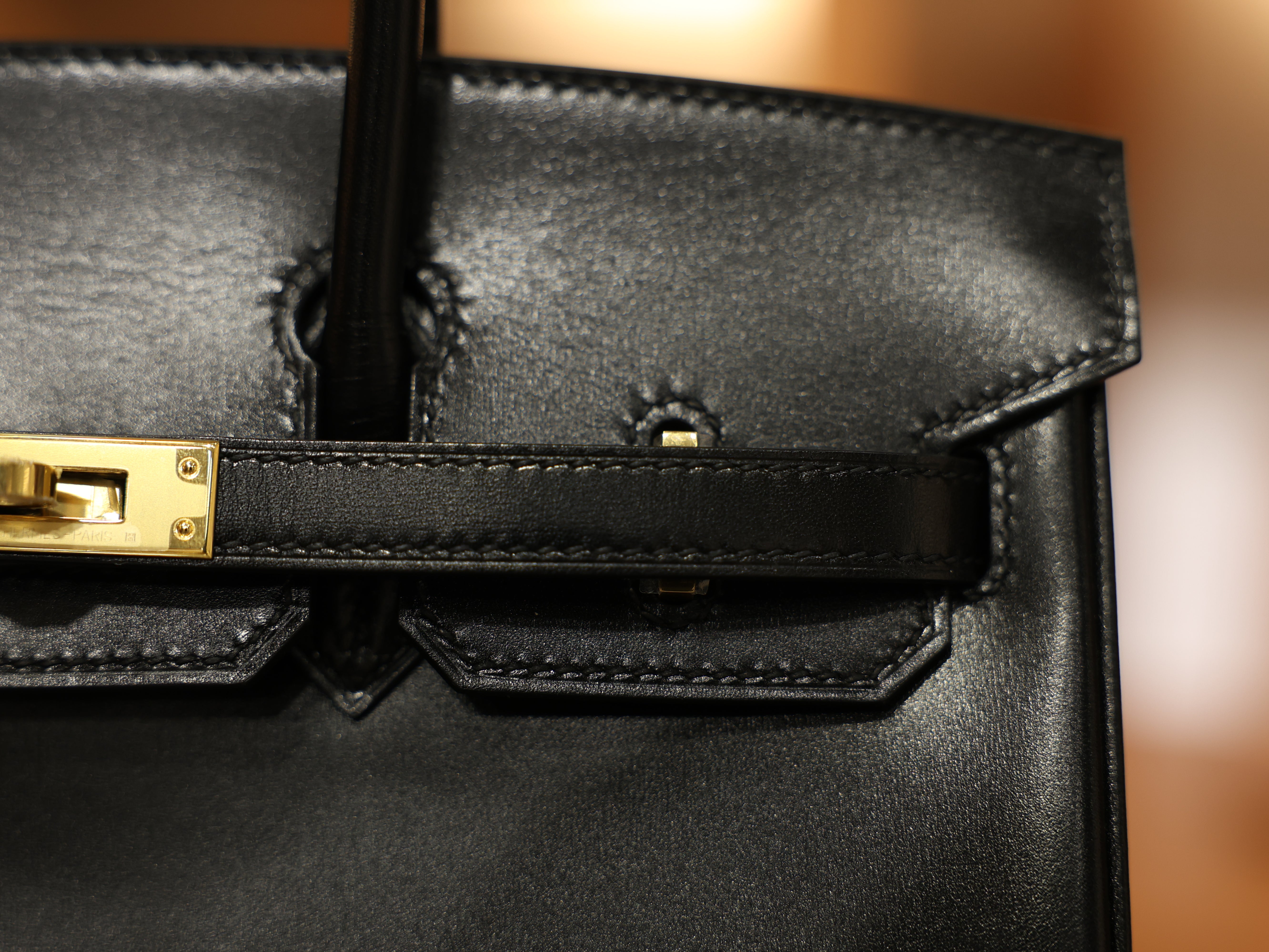 버킨 25 복스 르투르네 블랙 금장