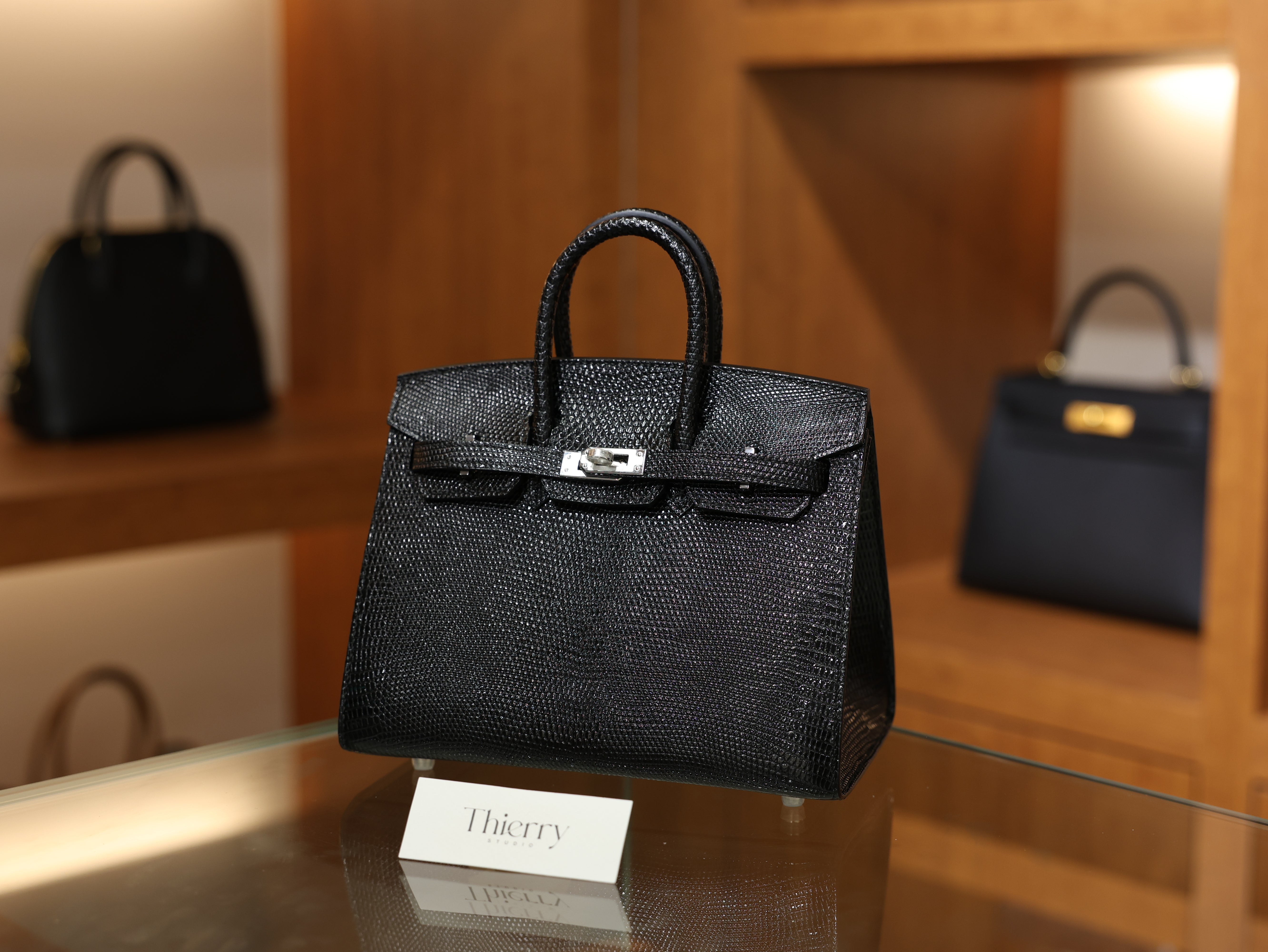 버킨 20 리자드 블랙 은장