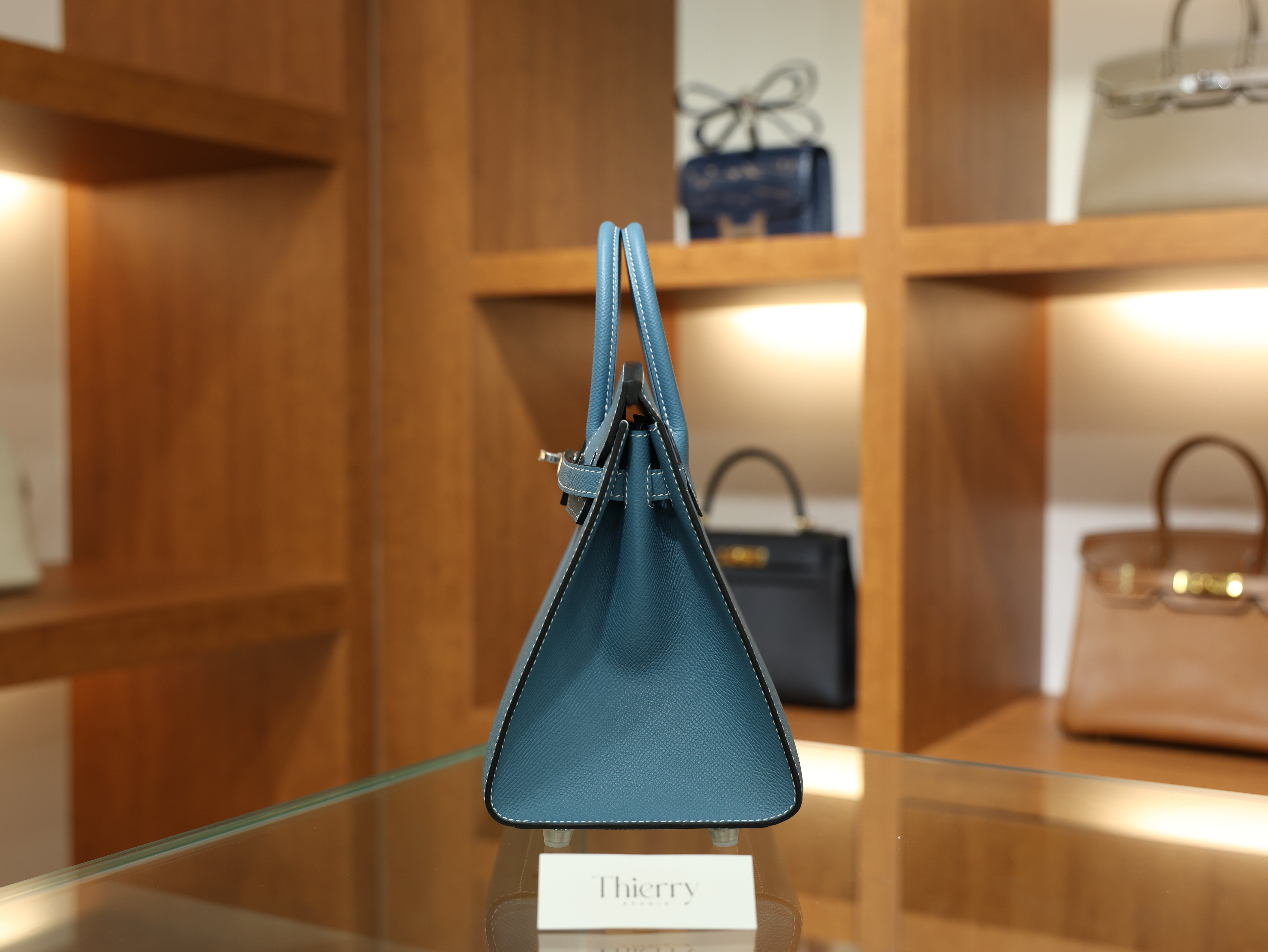 버킨 25 앱송 셀리에 블루진 은장