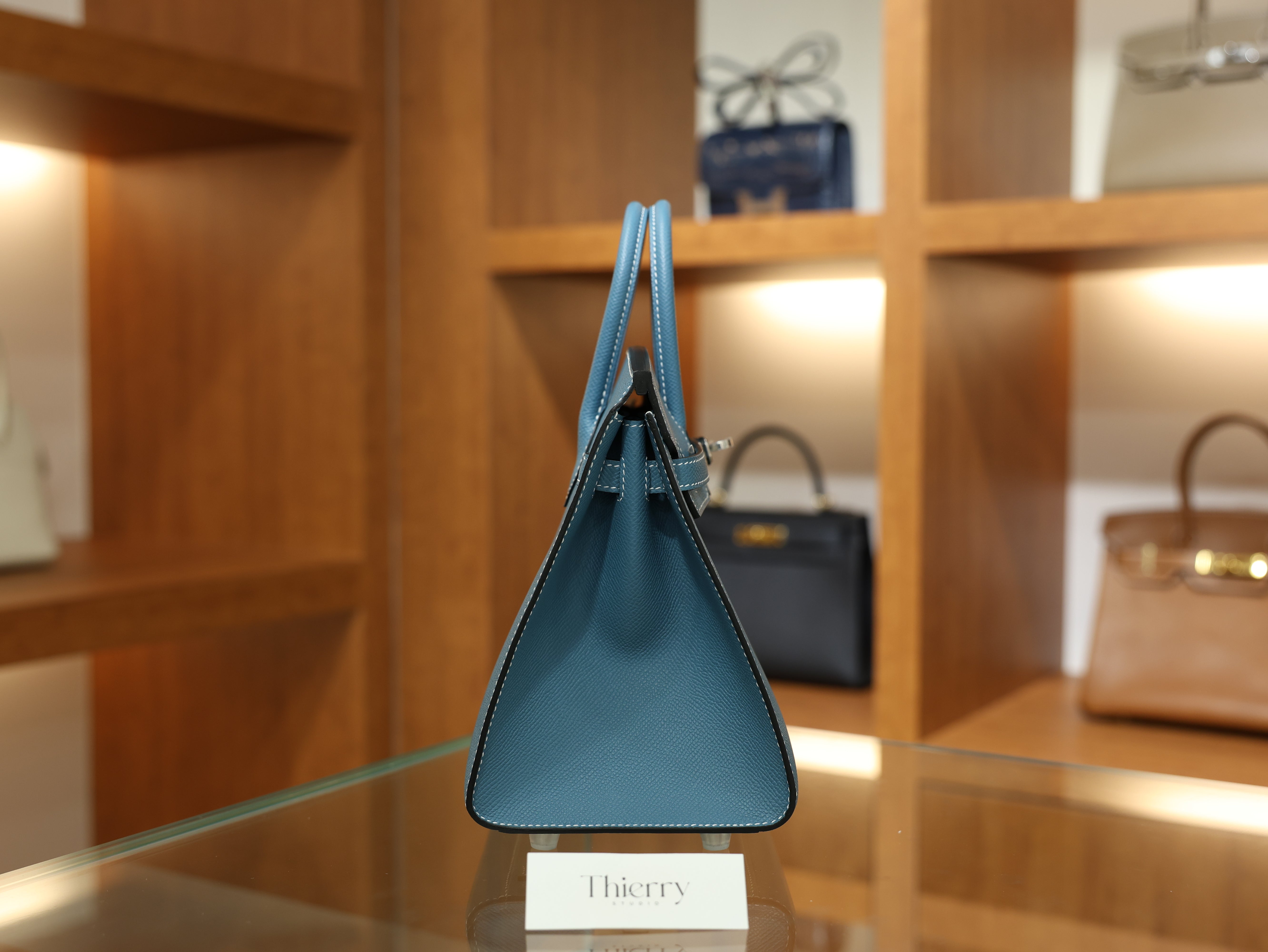 버킨 25 앱송 셀리에 블루진 은장