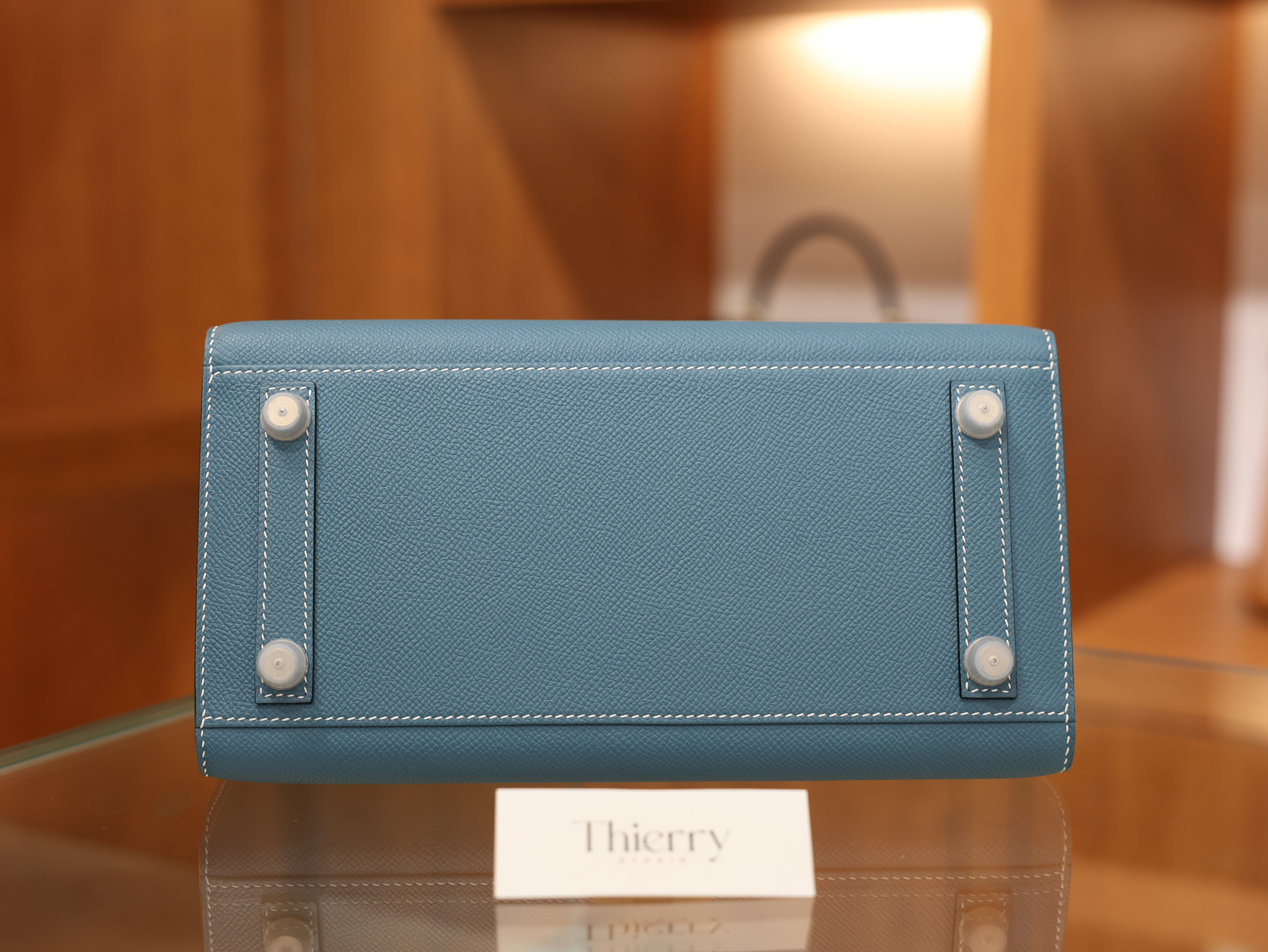 버킨 25 앱송 셀리에 블루진 은장