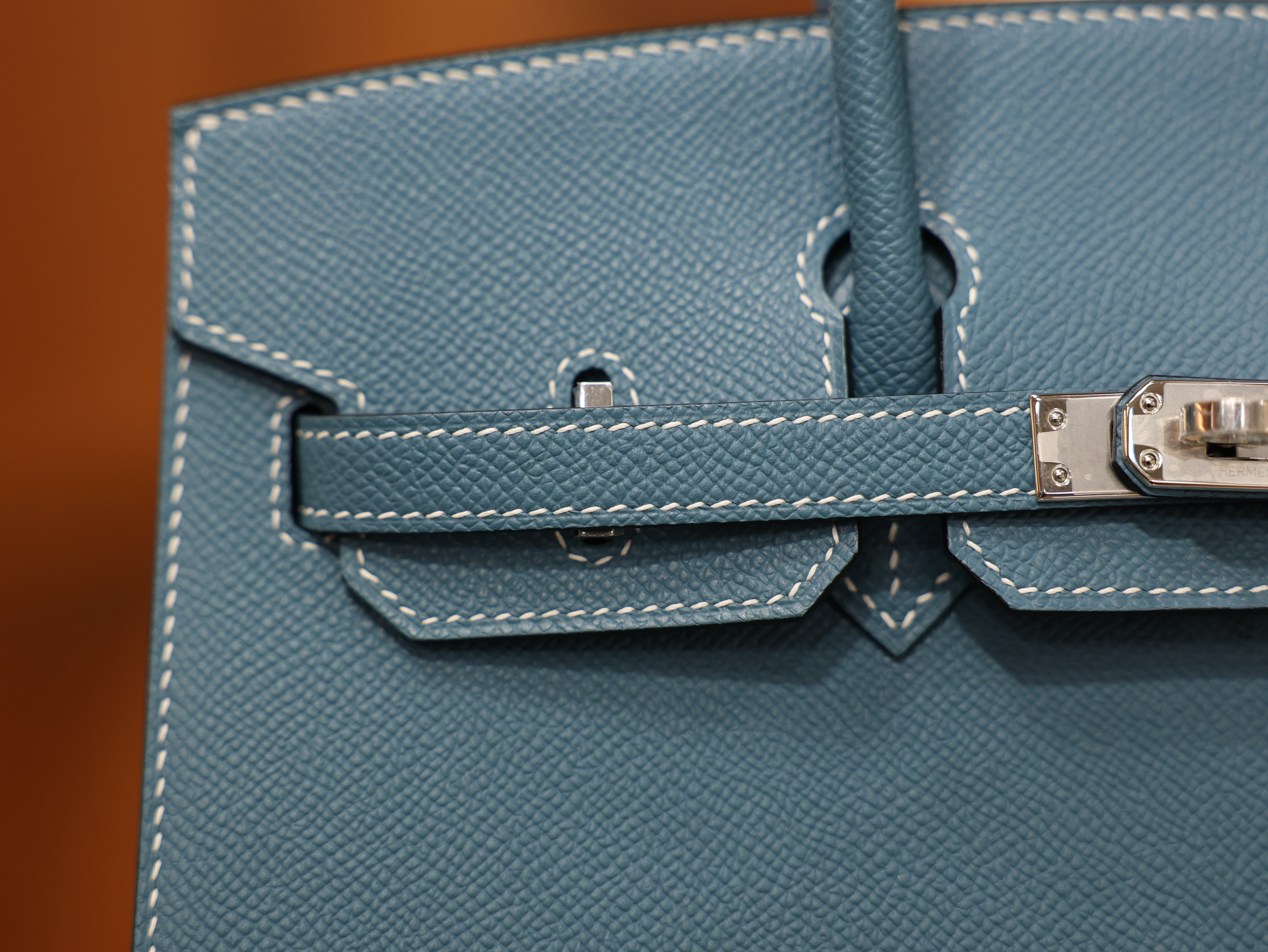 버킨 25 앱송 셀리에 블루진 은장