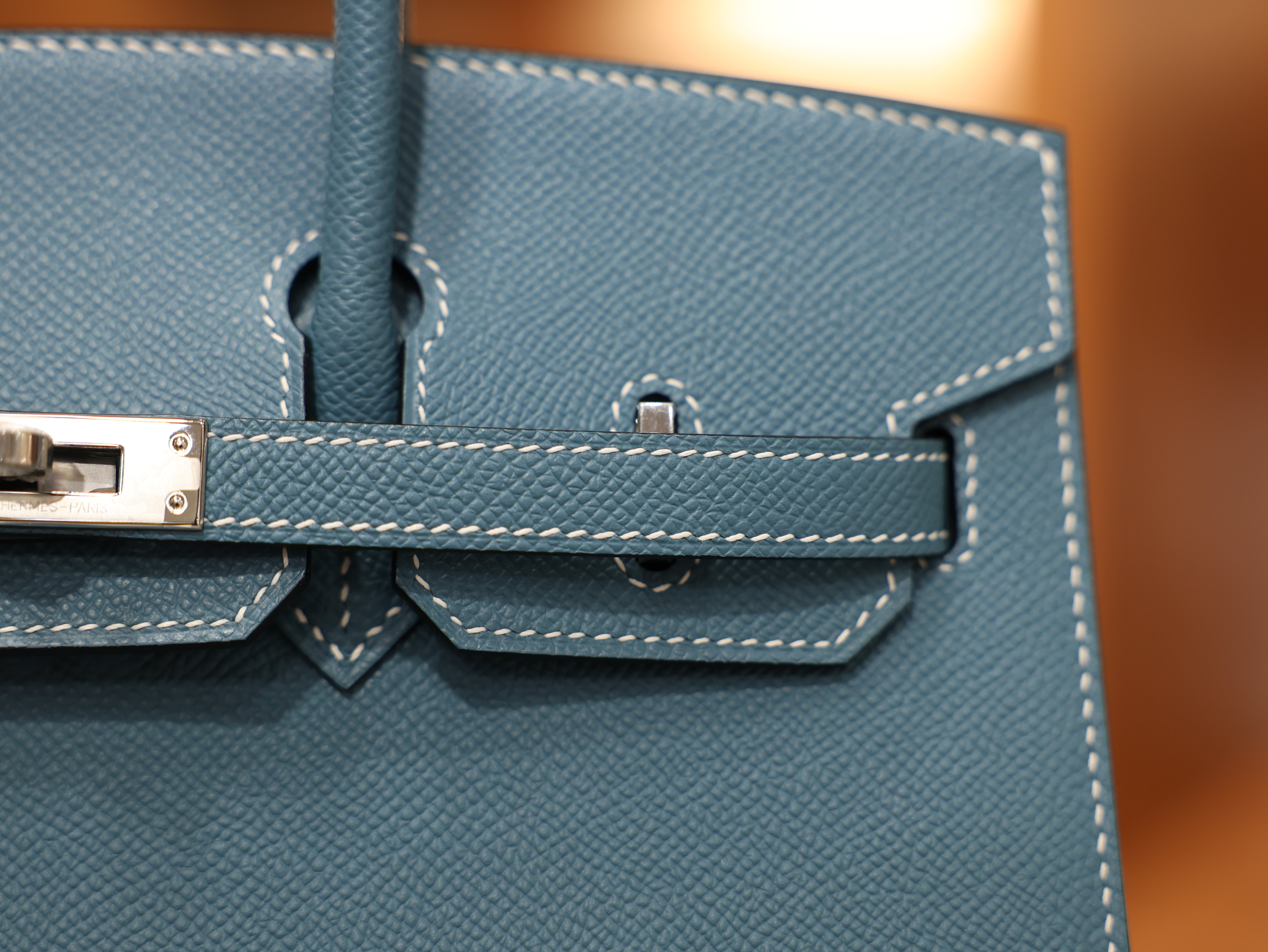 버킨 25 앱송 셀리에 블루진 은장