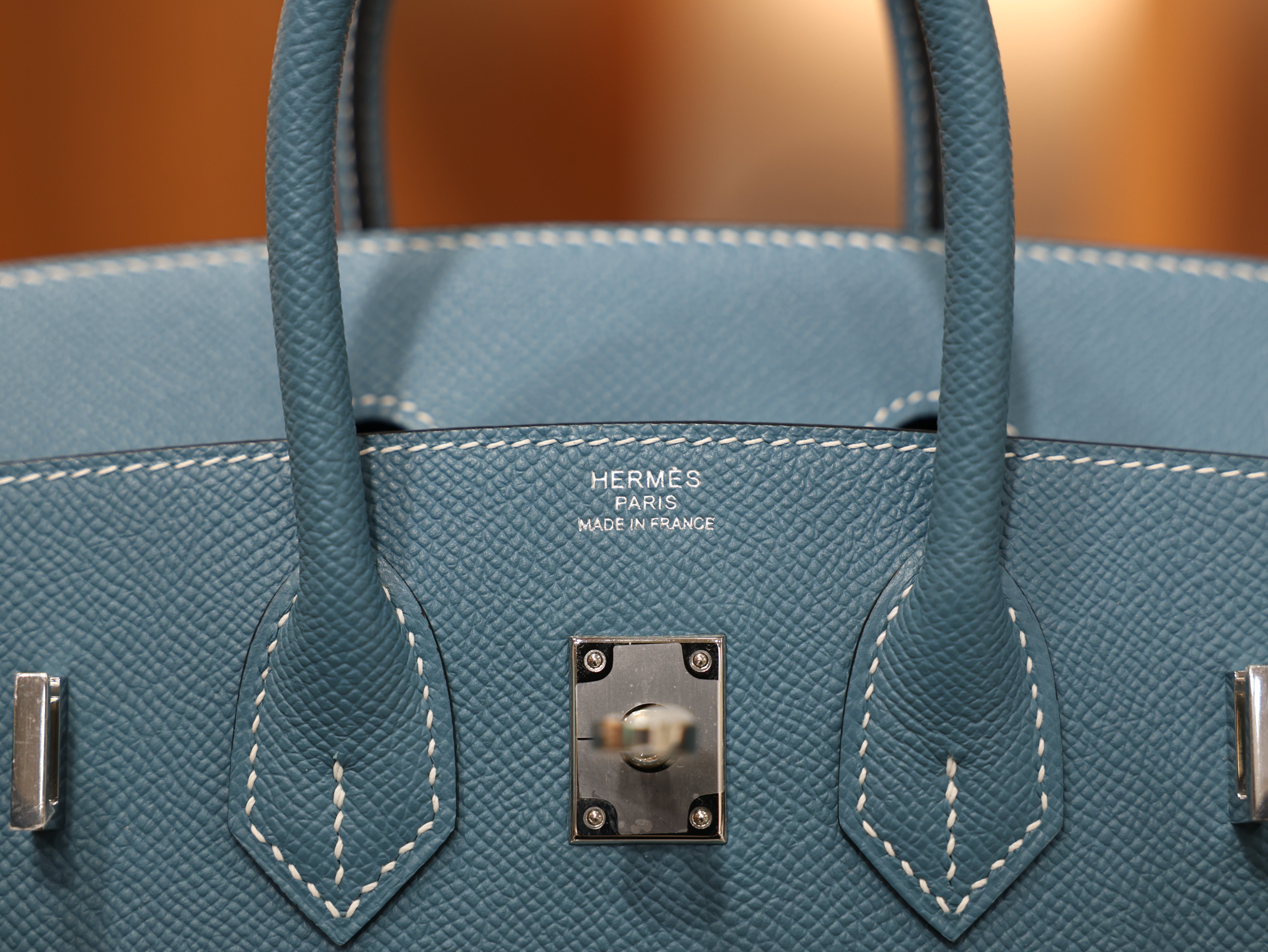 버킨 25 앱송 셀리에 블루진 은장