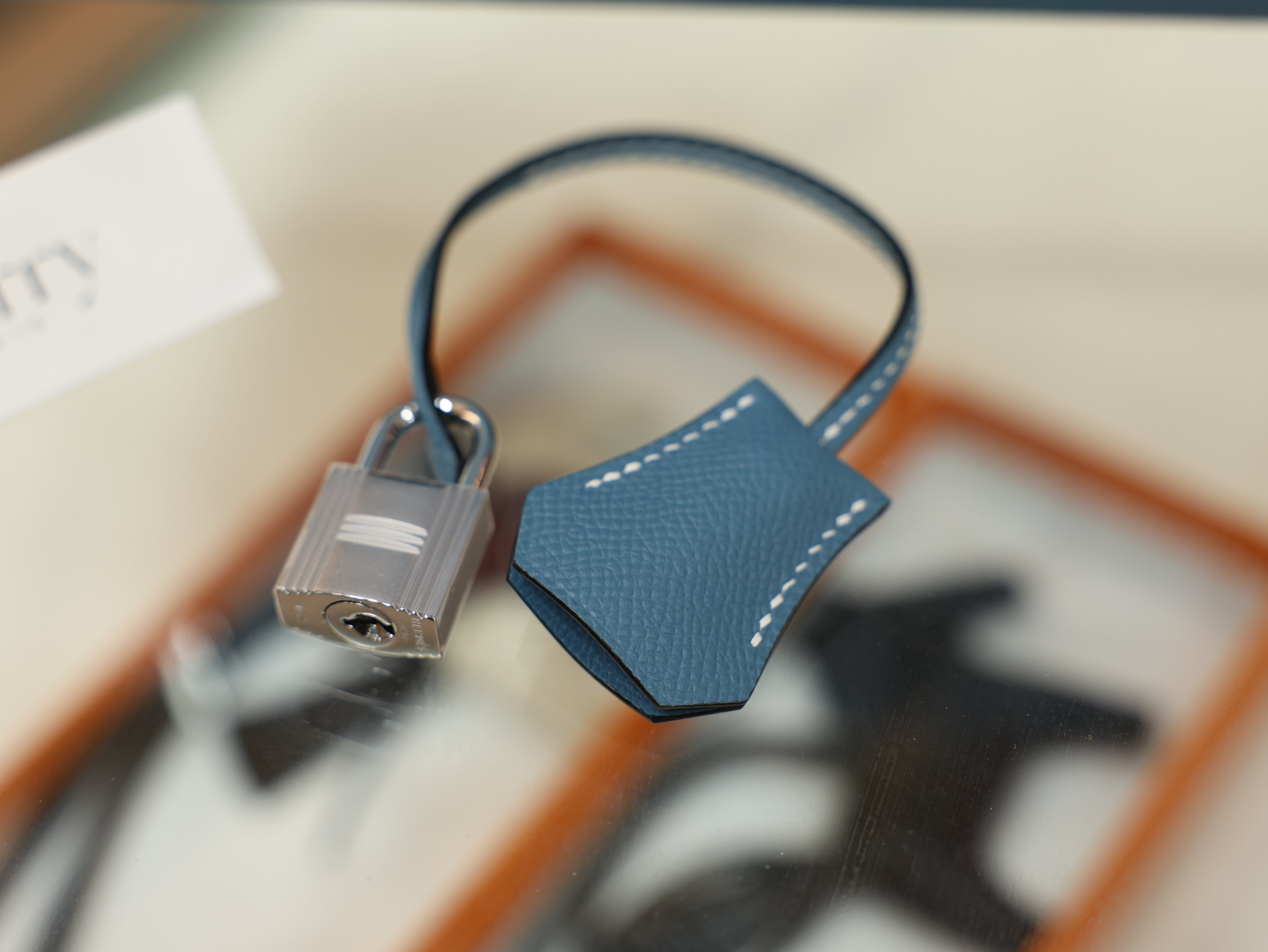 버킨 25 앱송 셀리에 블루진 은장