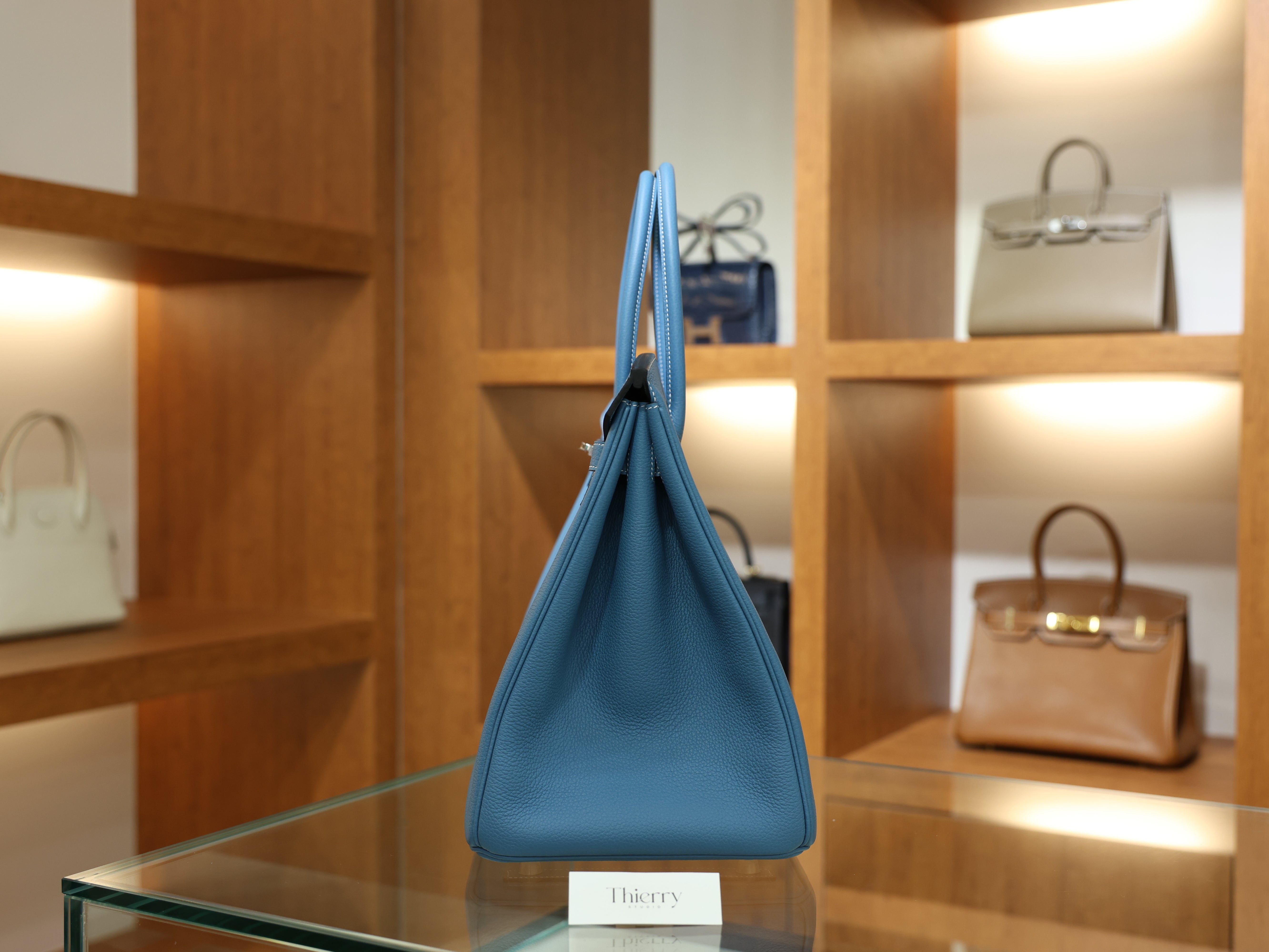 버킨 40 토고 블루진 은장