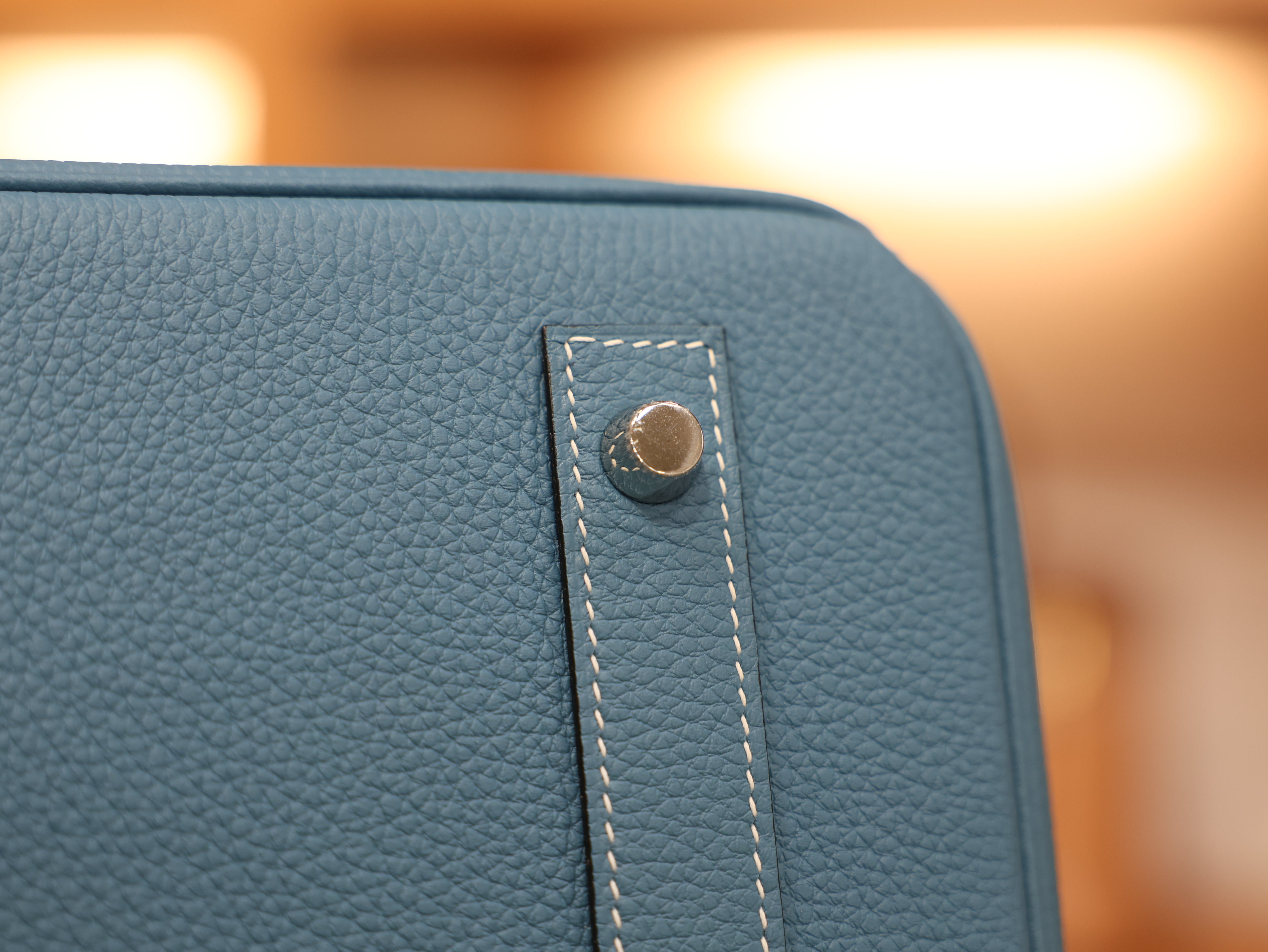 버킨 40 토고 블루진 은장