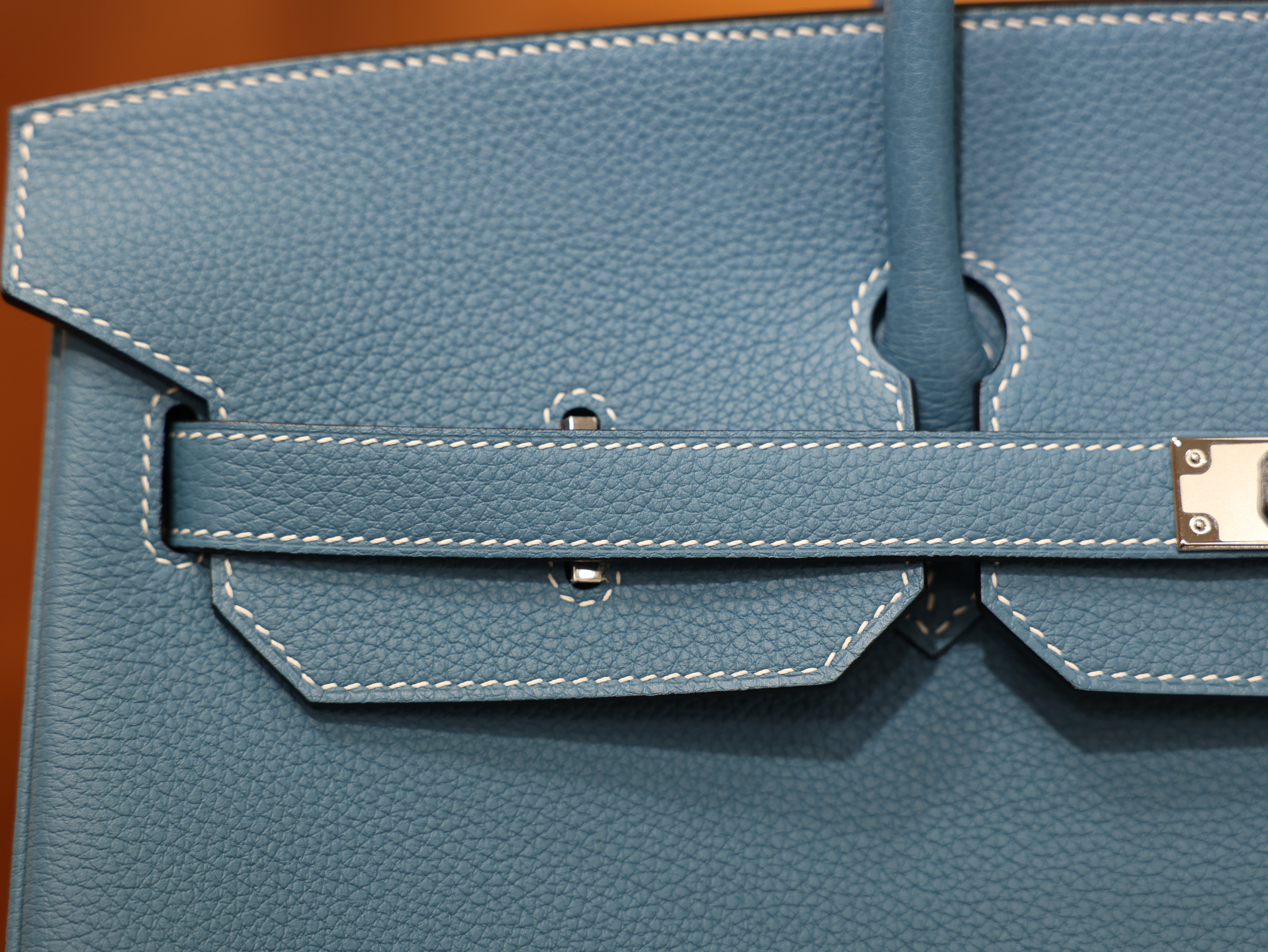 버킨 40 토고 블루진 은장