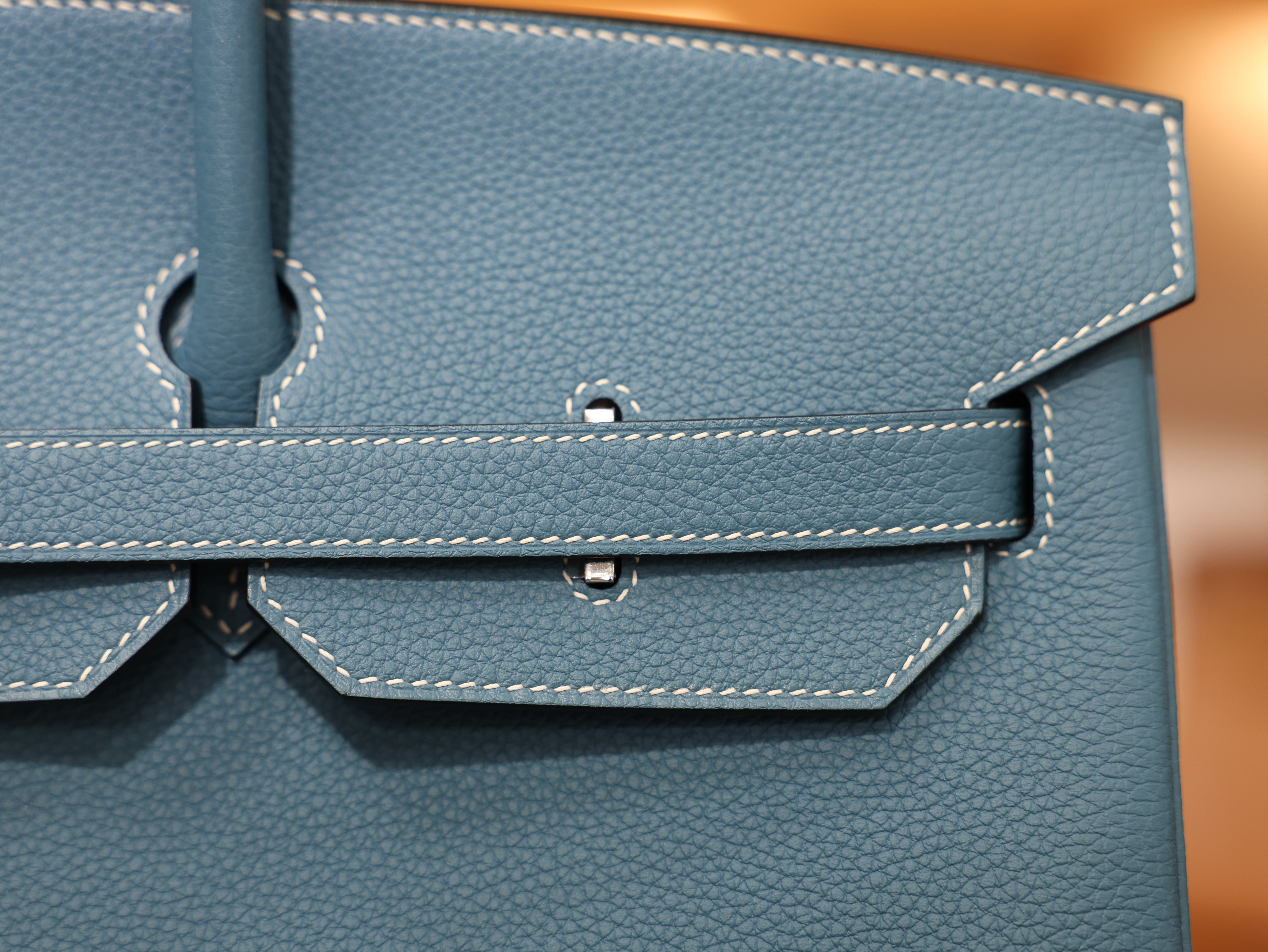 버킨 40 토고 블루진 은장