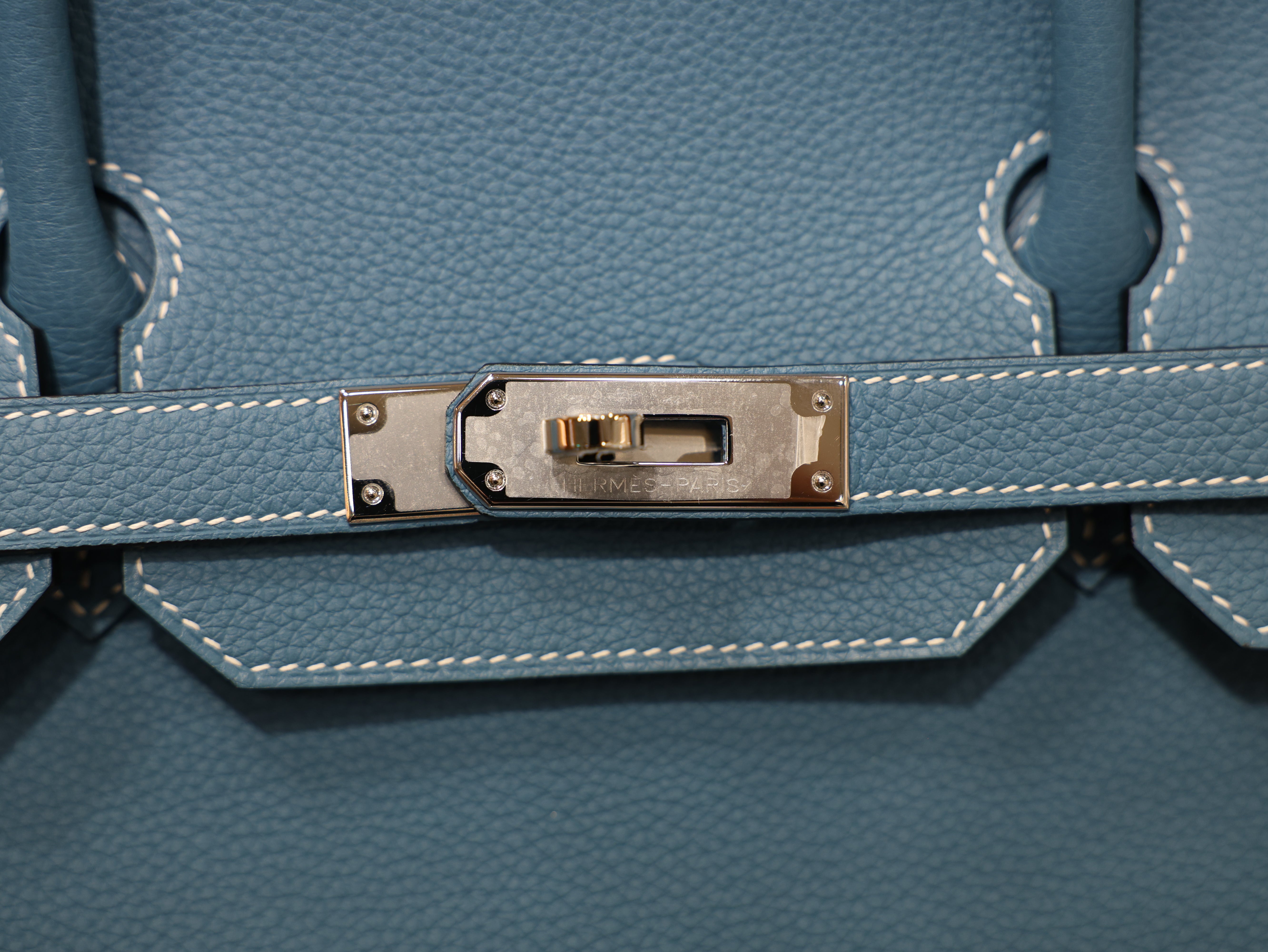 버킨 40 토고 블루진 은장