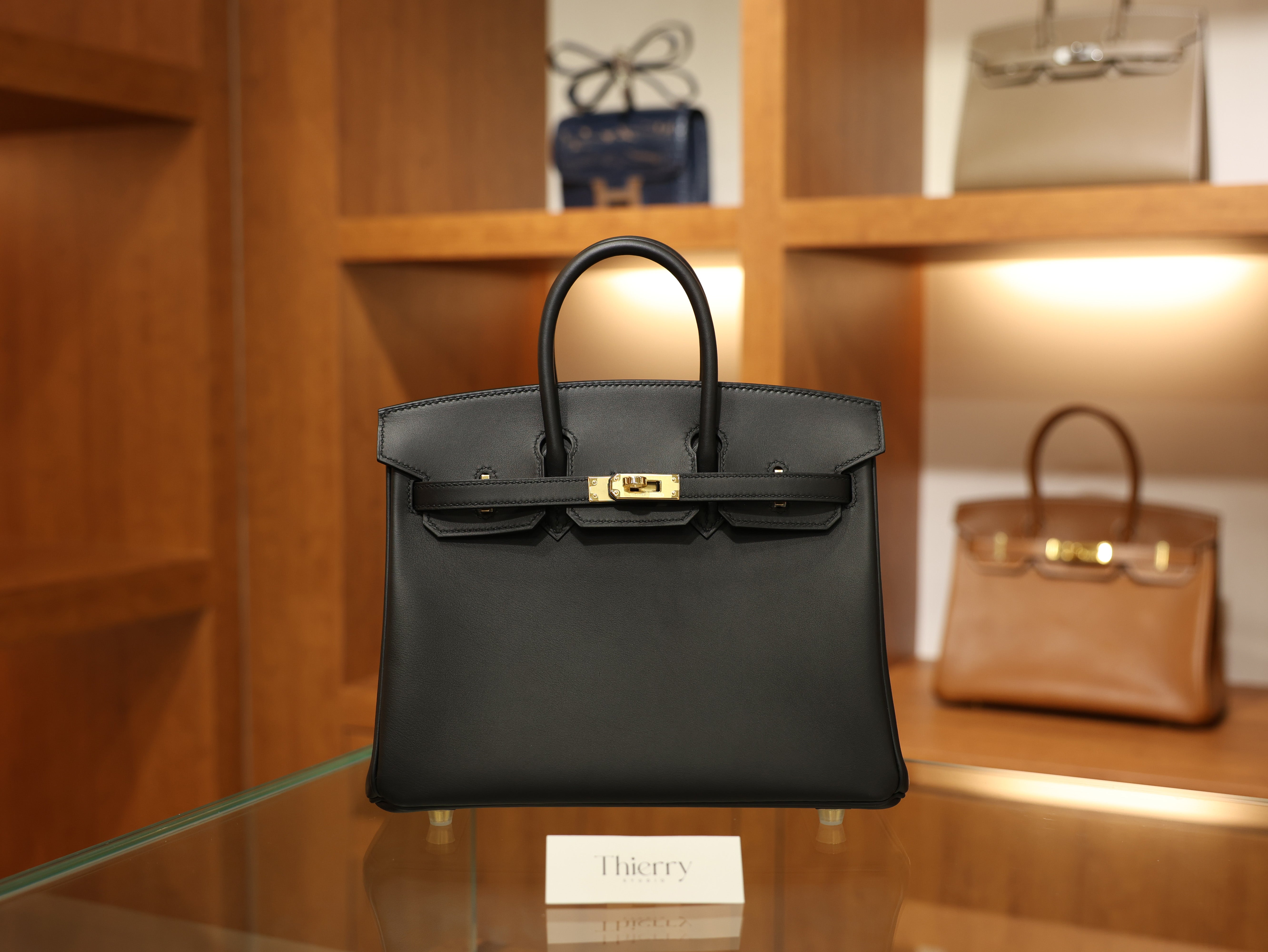 버킨 25 스위프트 블랙 금장