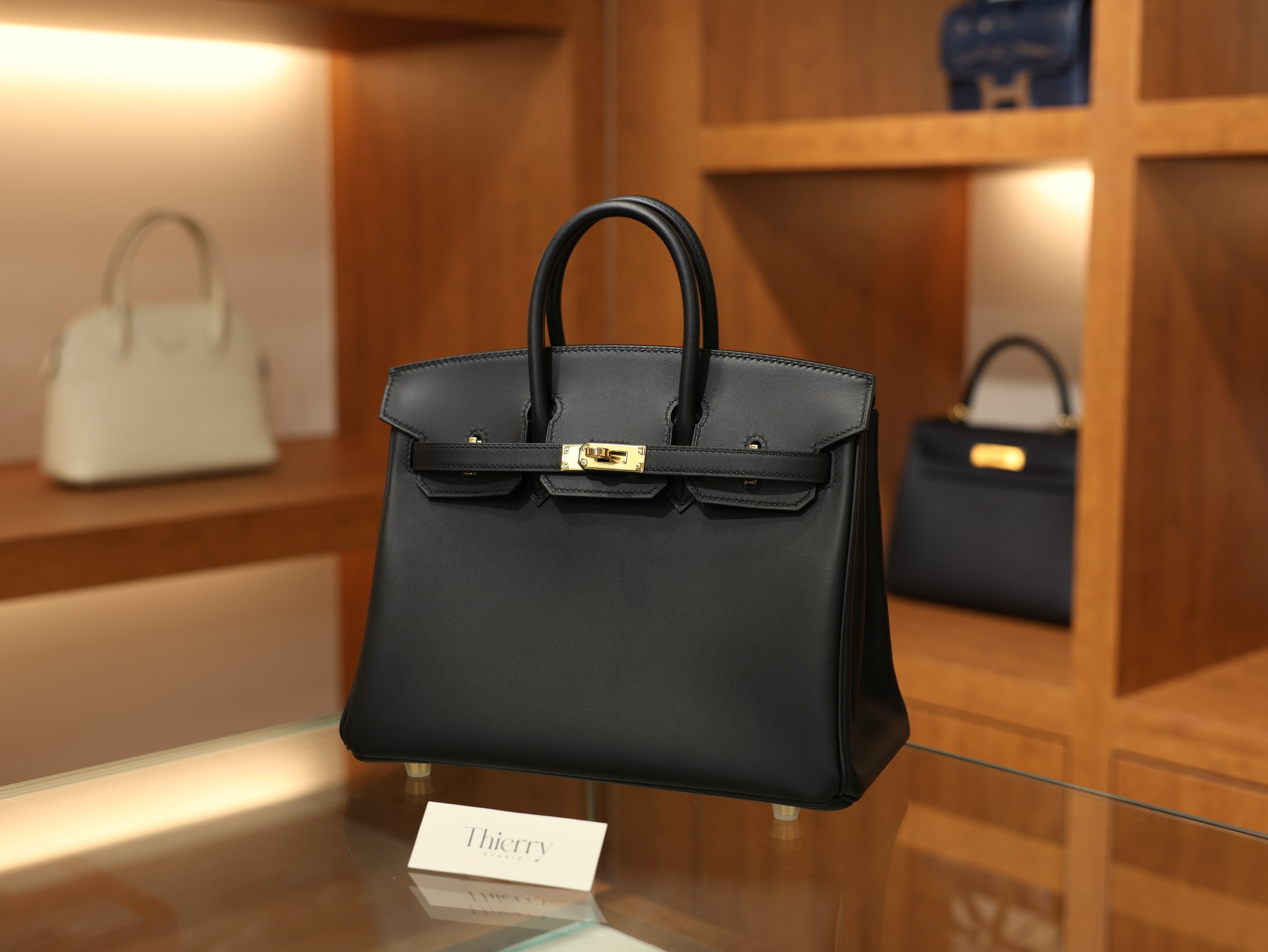 버킨 25 스위프트 블랙 금장