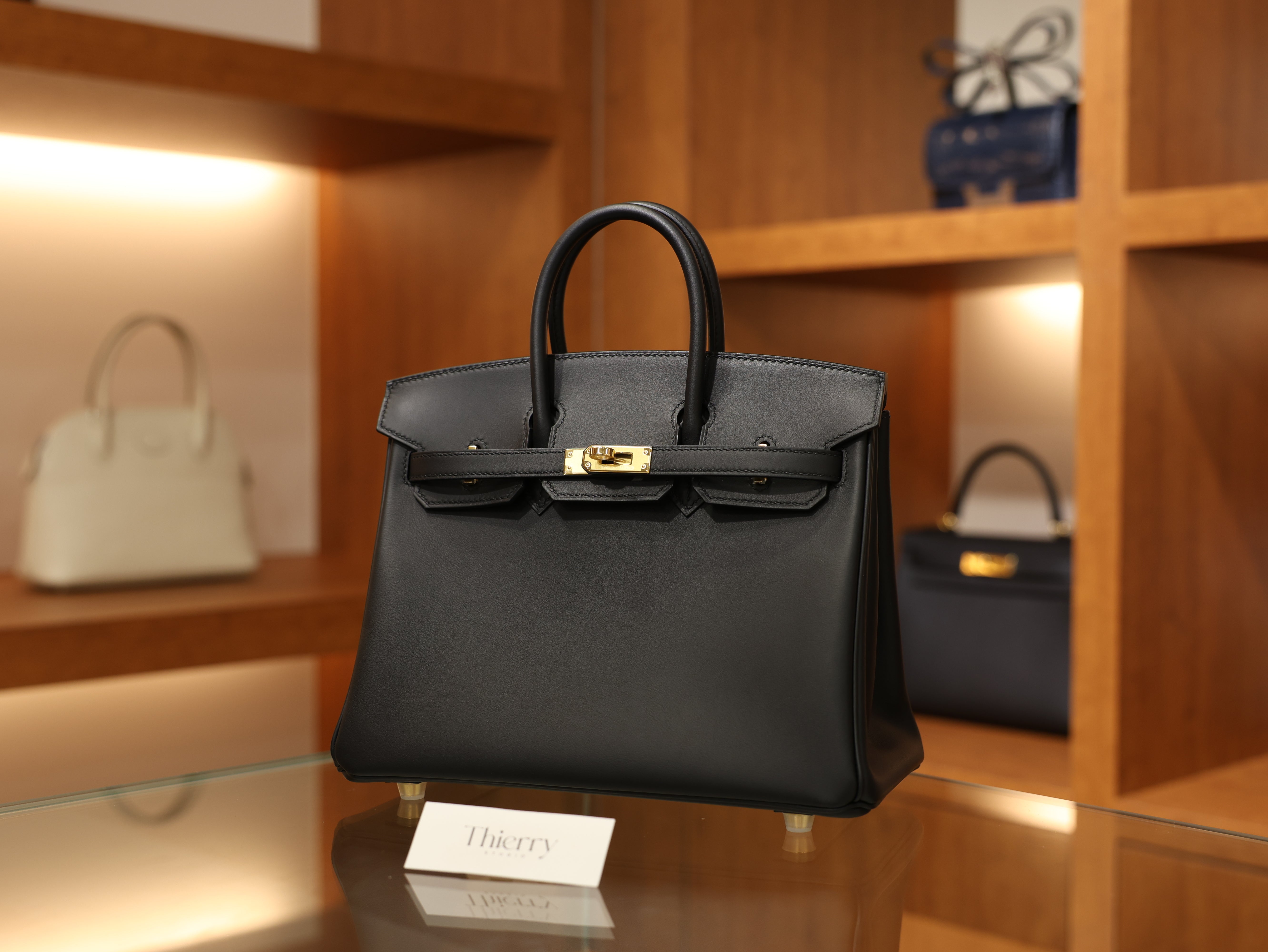 버킨 25 스위프트 블랙 금장