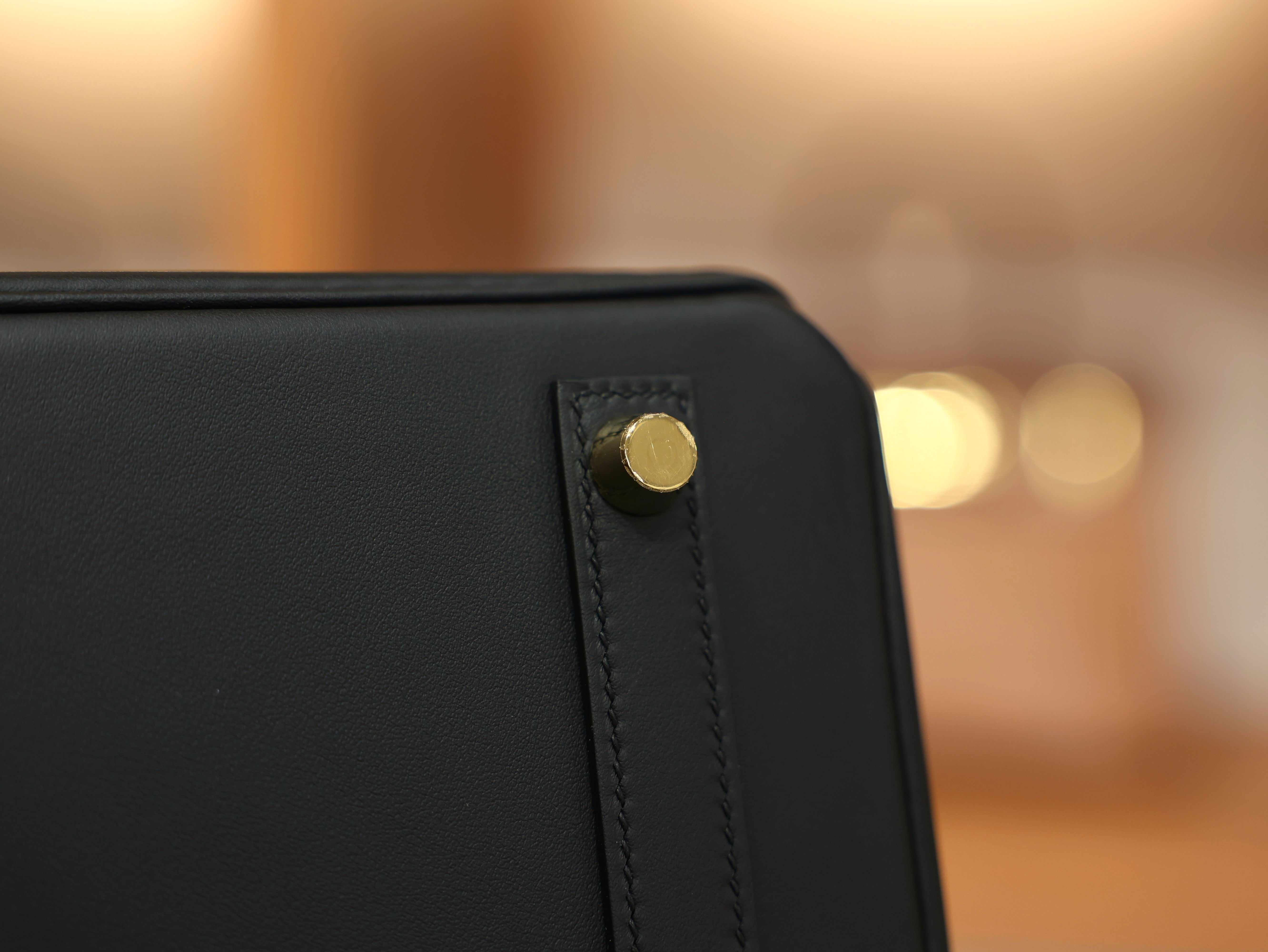 버킨 25 스위프트 블랙 금장