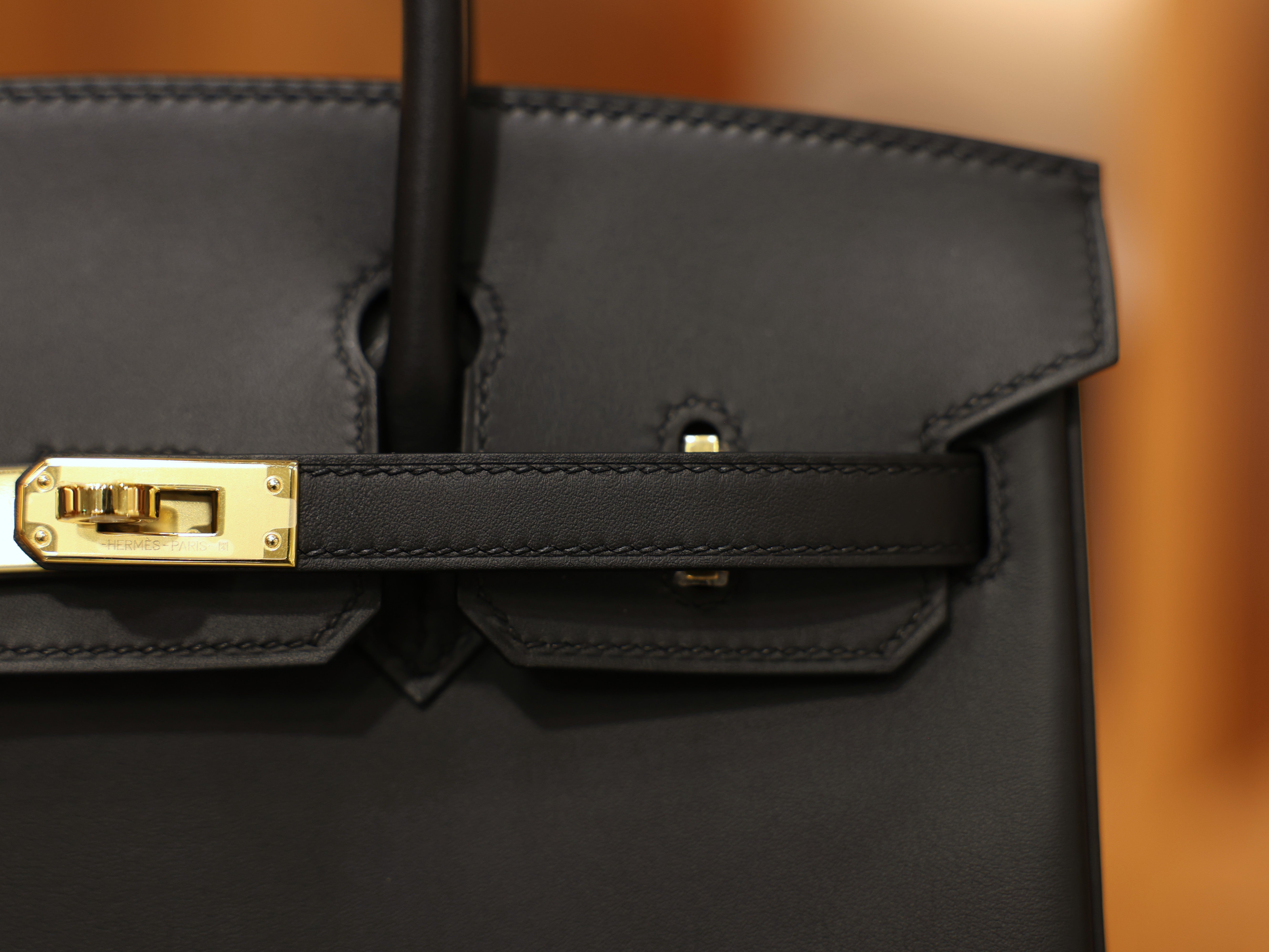 버킨 25 스위프트 블랙 금장