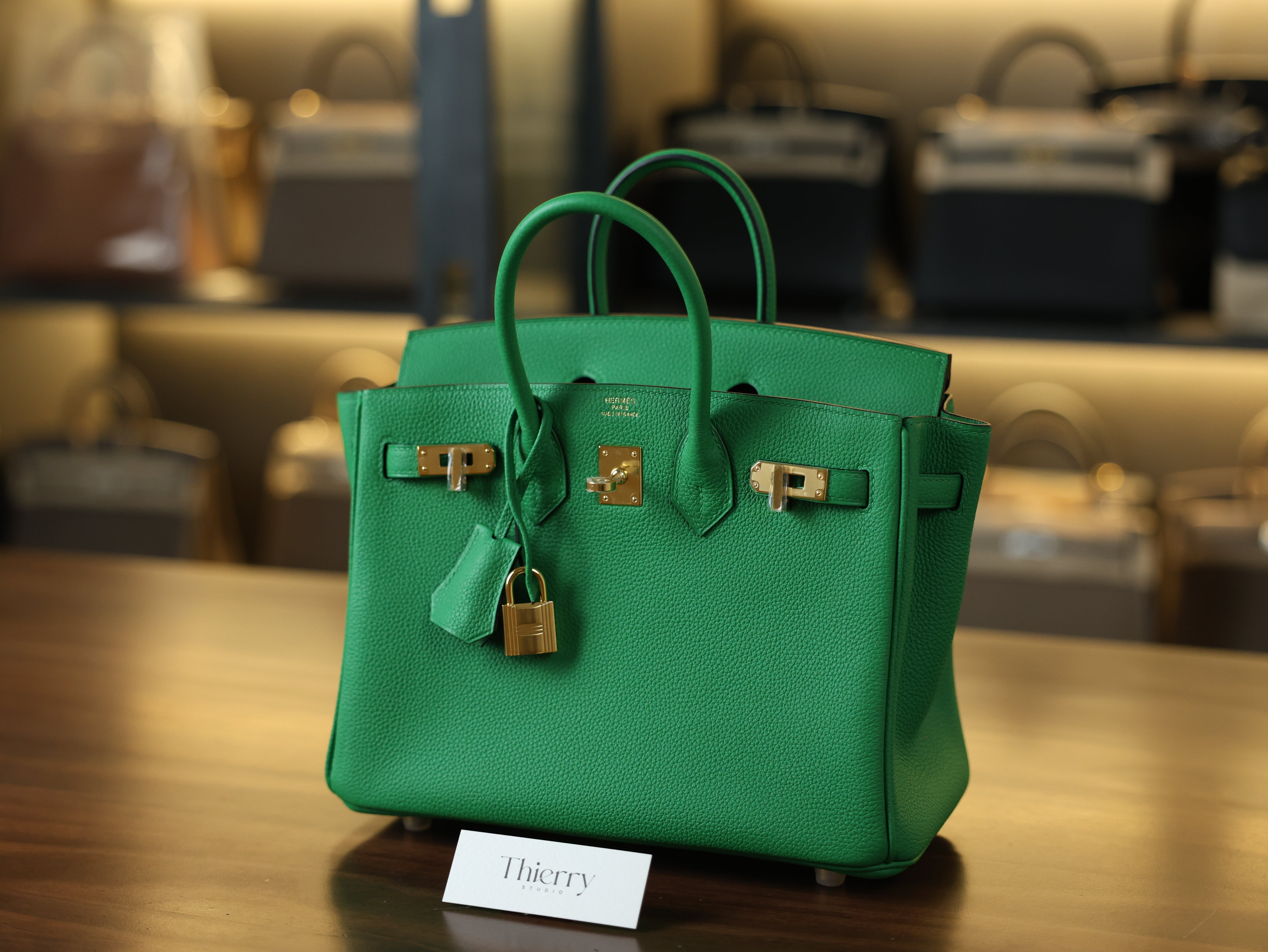 버킨 25 토고 뱀부 금장