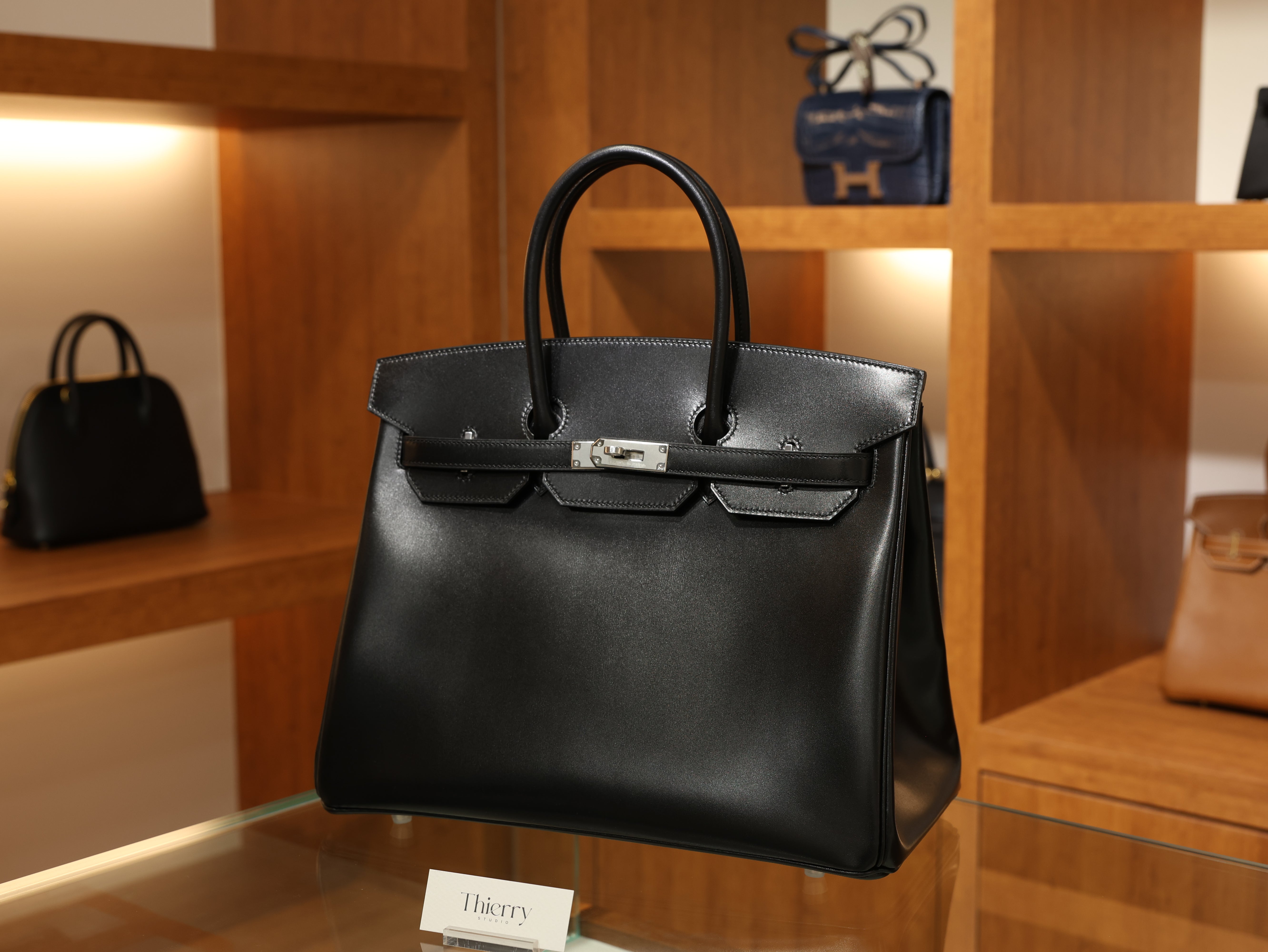 버킨 35 복스 르투르네 블랙 은장