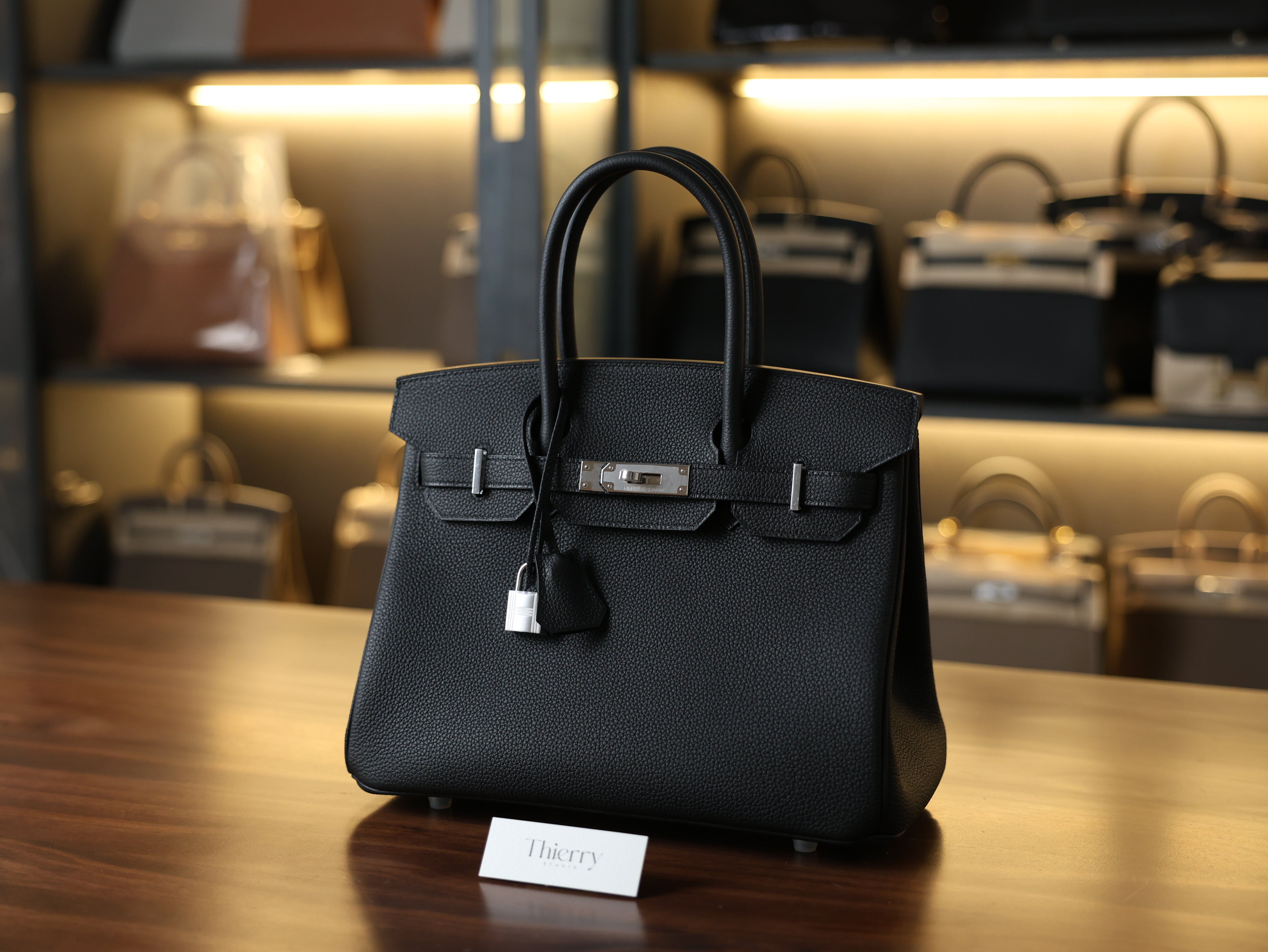 버킨 30 토고 블랙 은장