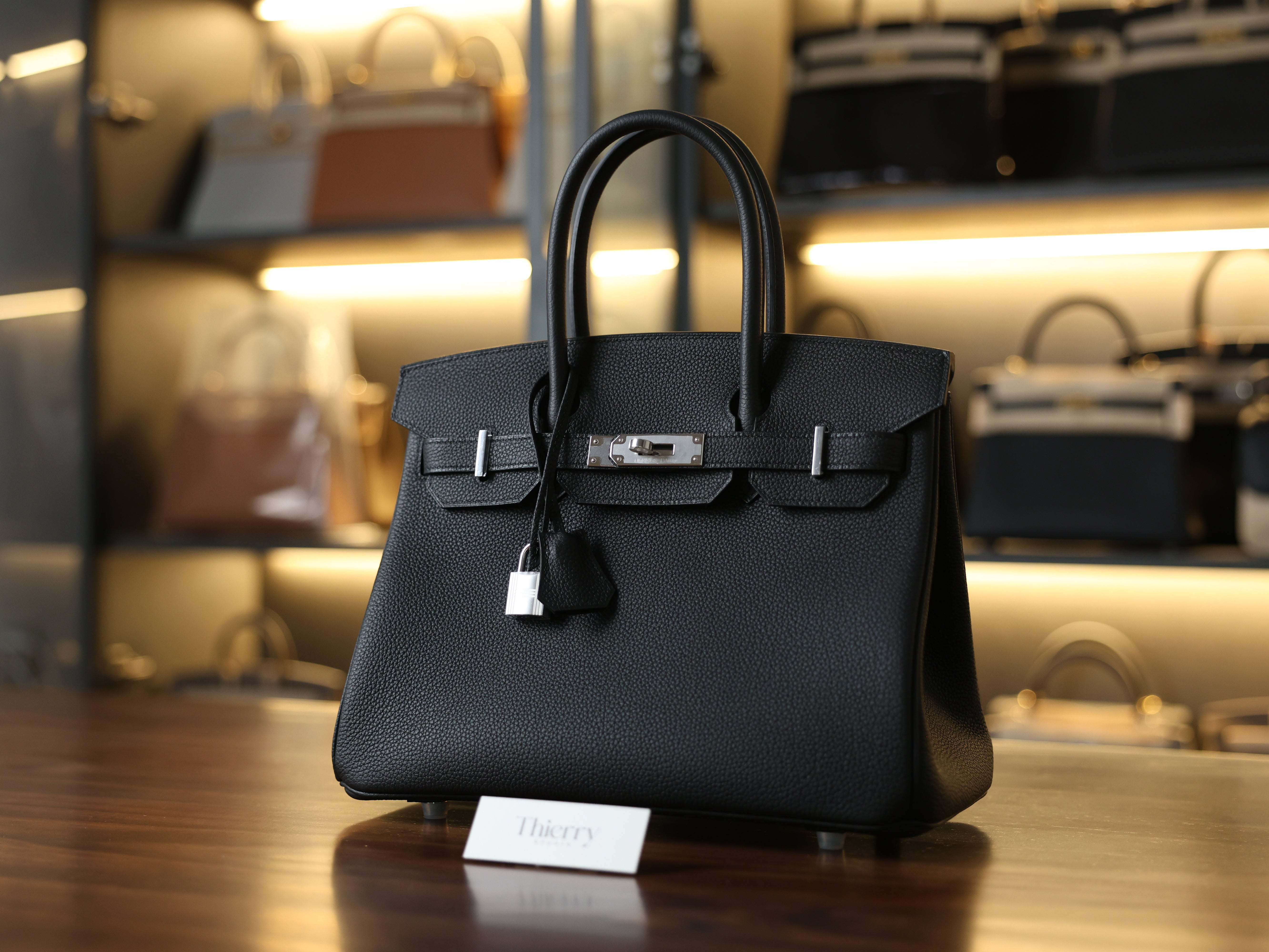 버킨 30 토고 블랙 은장