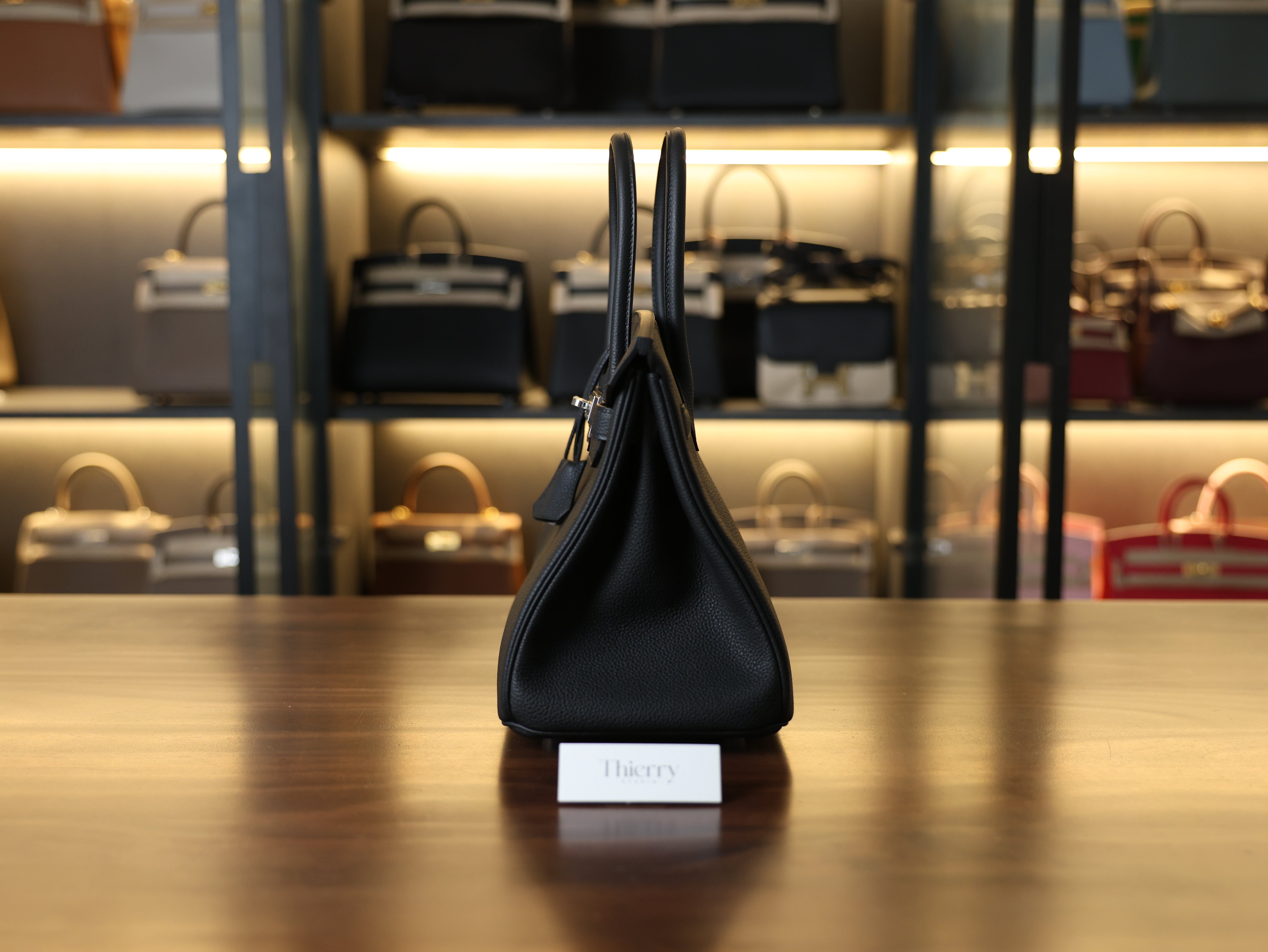 버킨 30 토고 블랙 은장