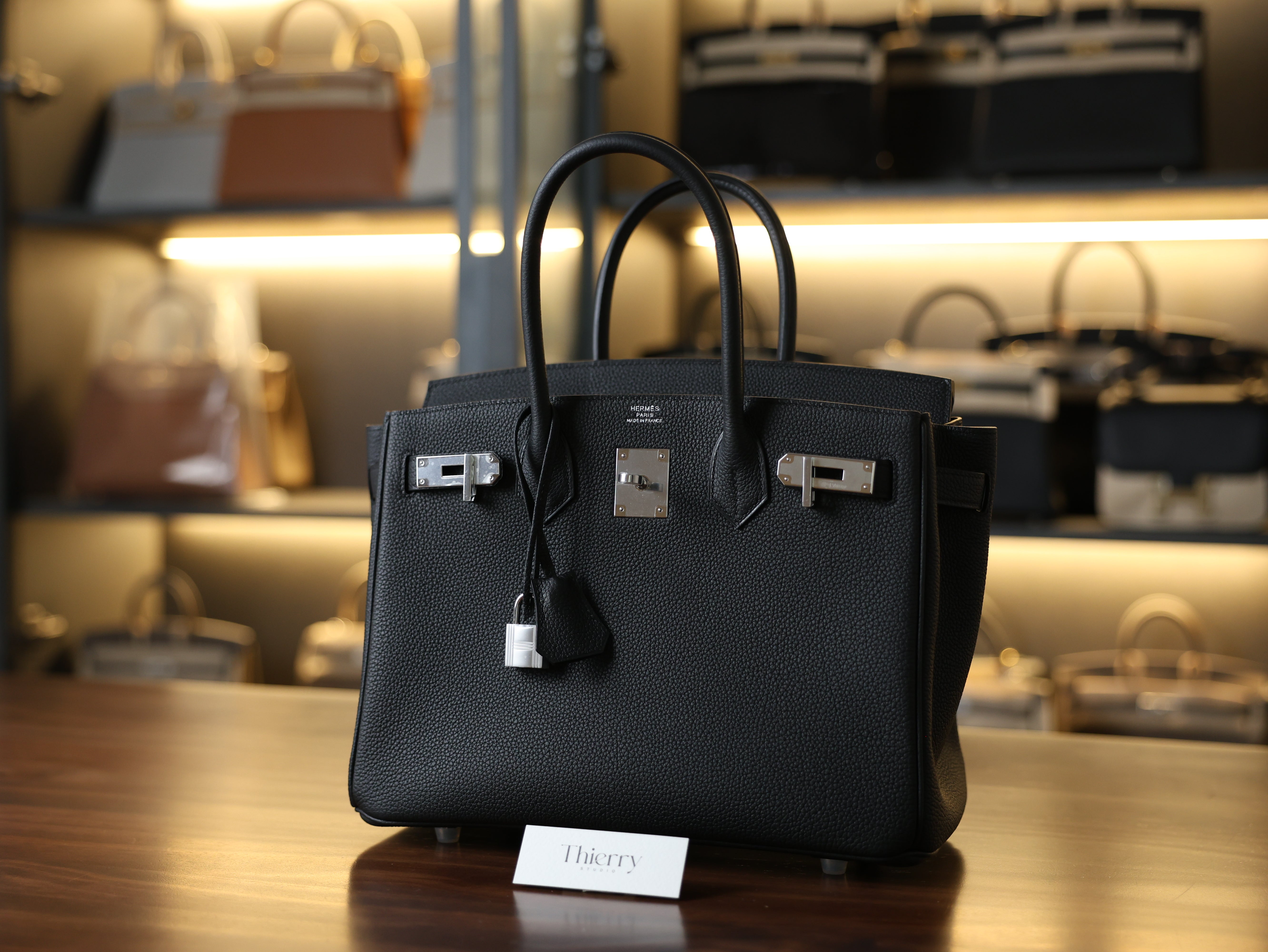 버킨 30 토고 블랙 은장