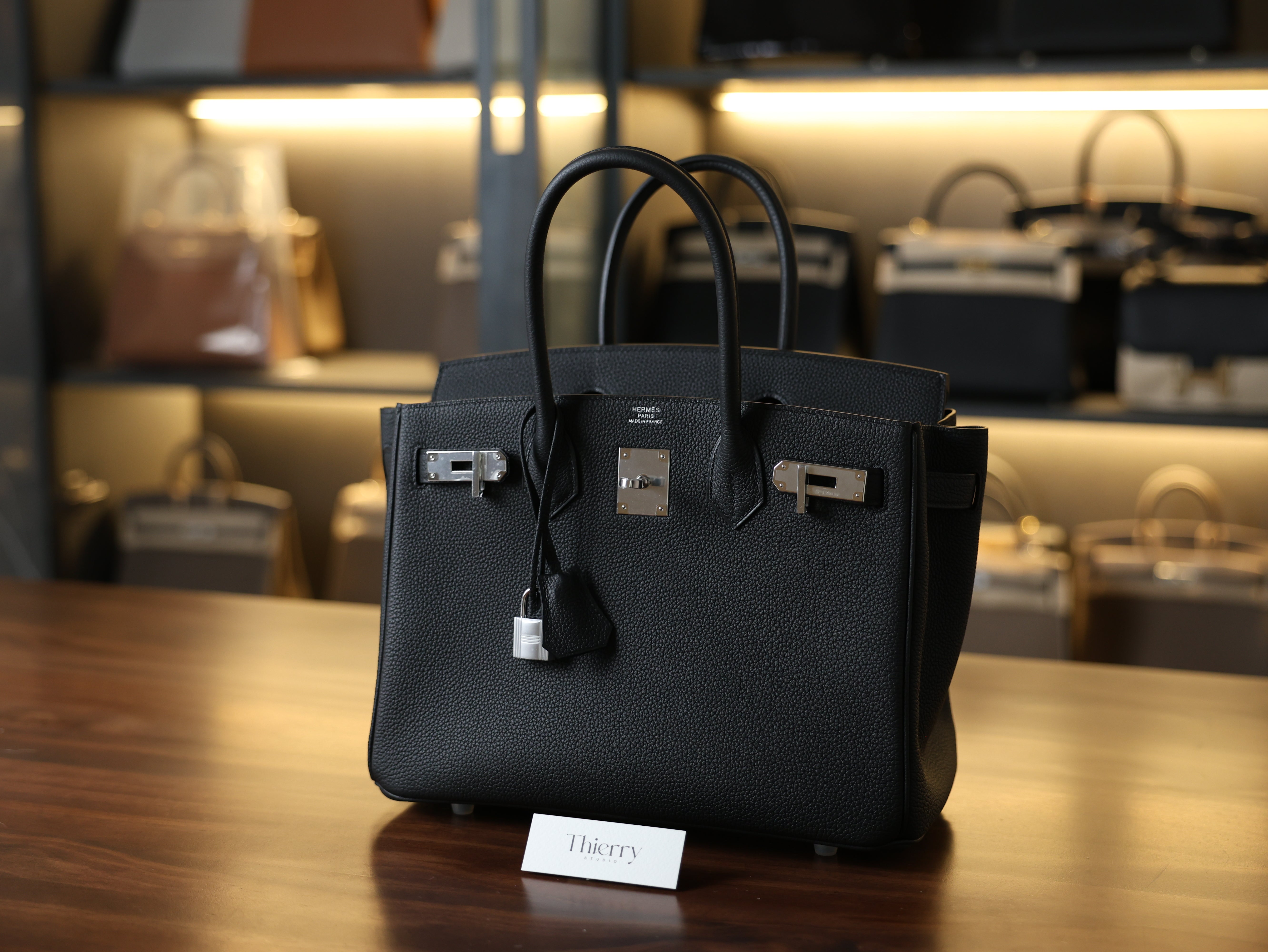 버킨 30 토고 블랙 은장