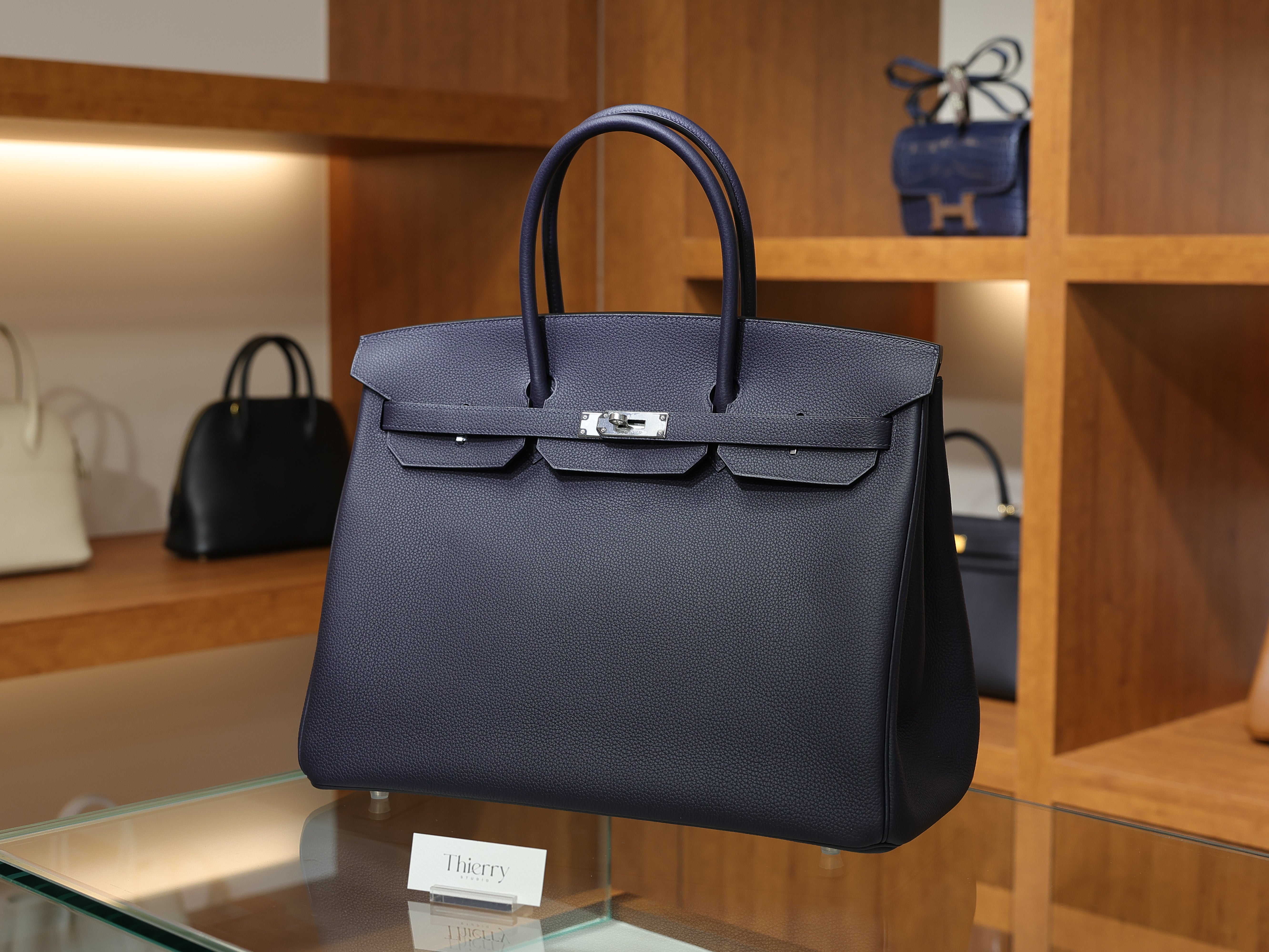 버킨 40 토고 블루뉘 은장