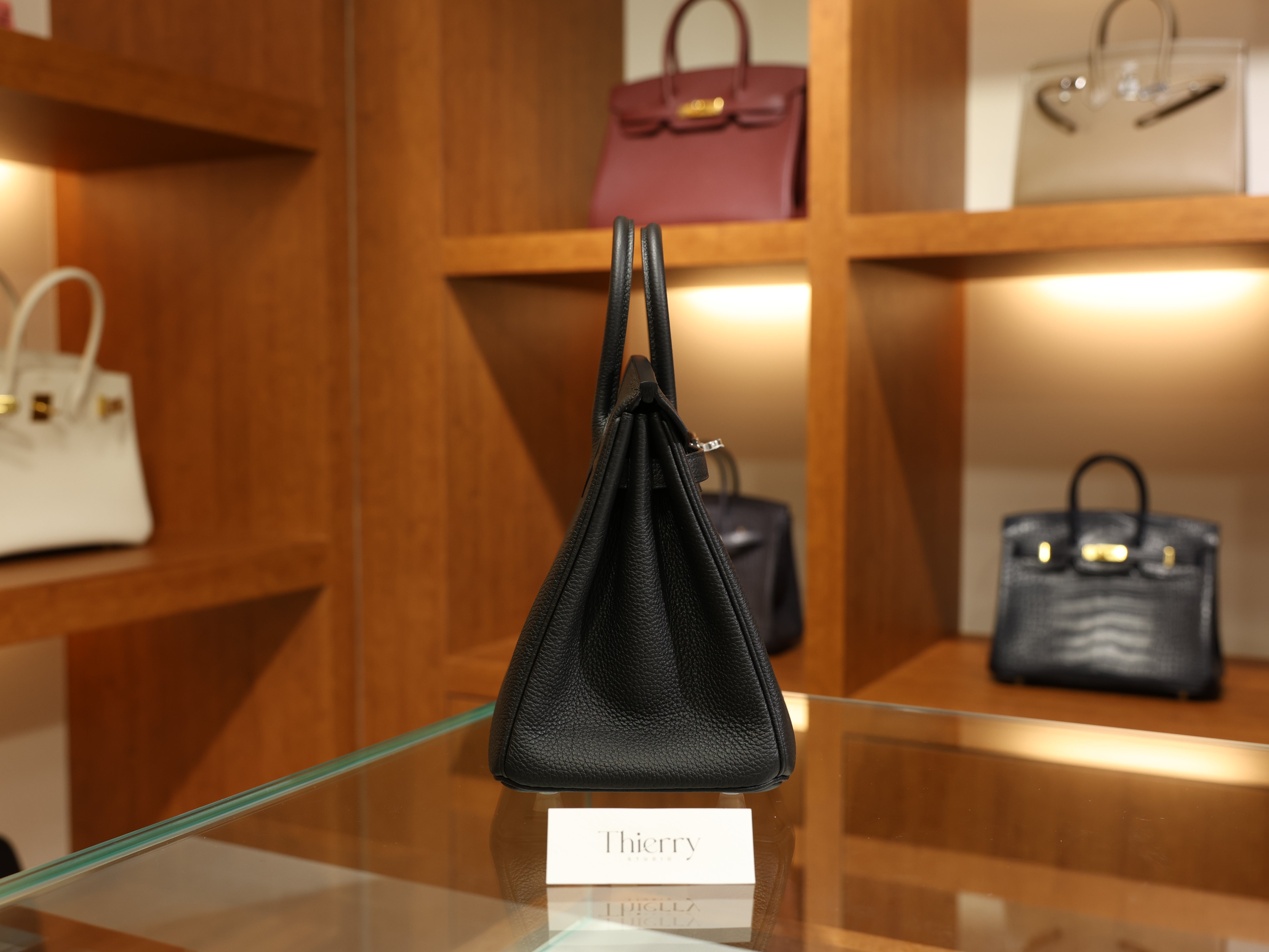 버킨 25 토고 블랙 은장