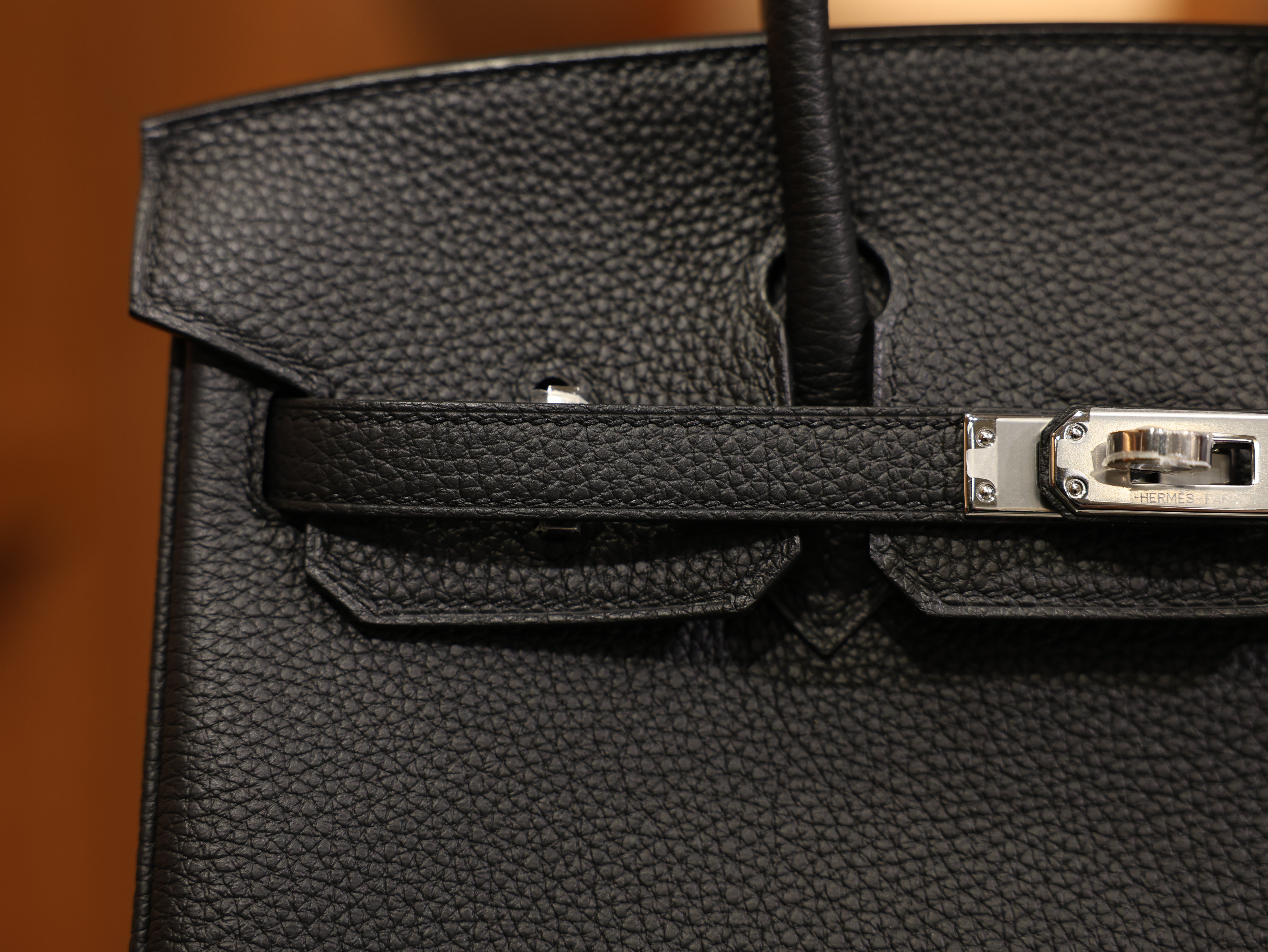 버킨 25 토고 블랙 은장