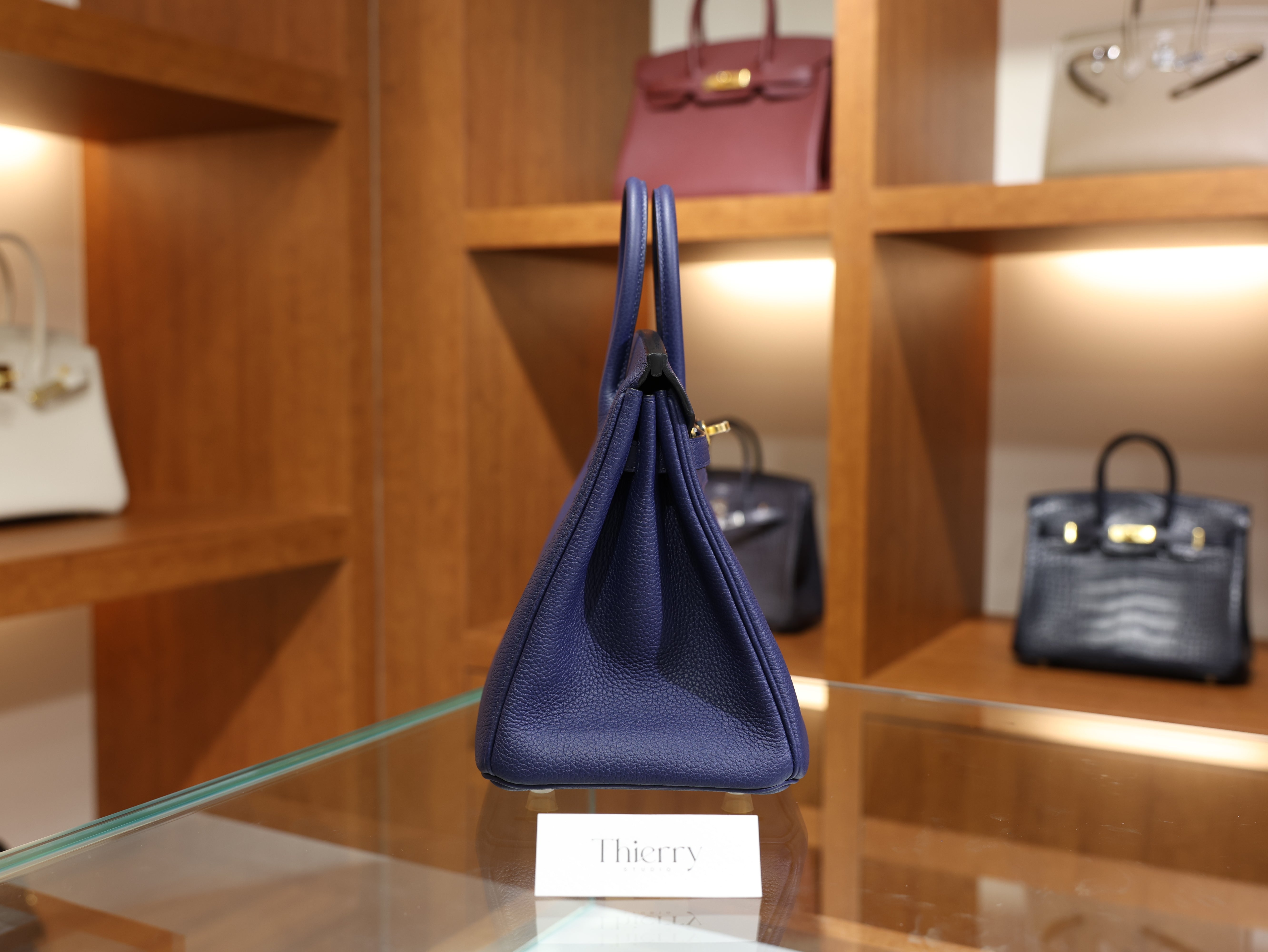 버킨 25 토고 블루 사피르 금장