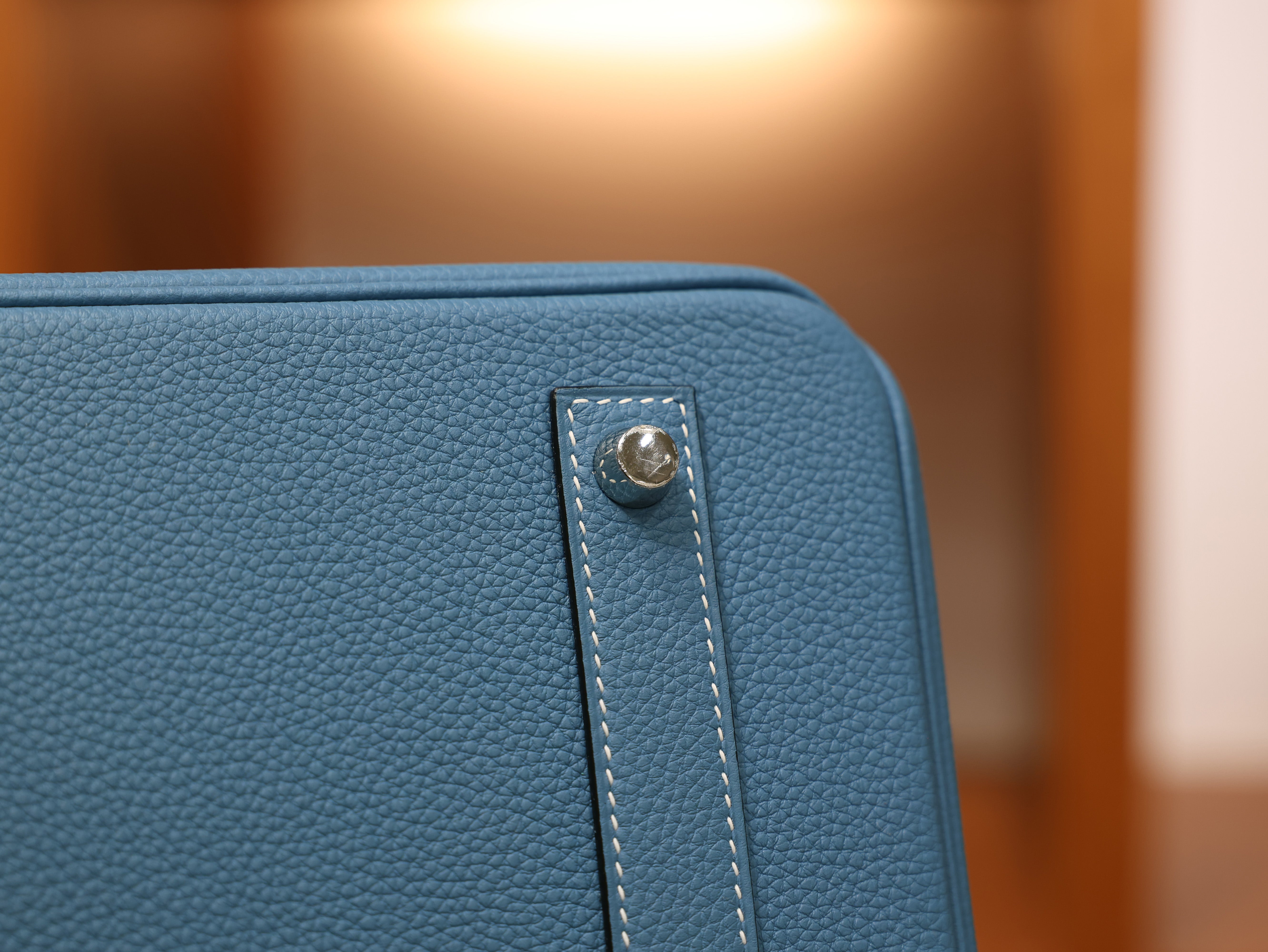 버킨 35 토고 블루진 은장